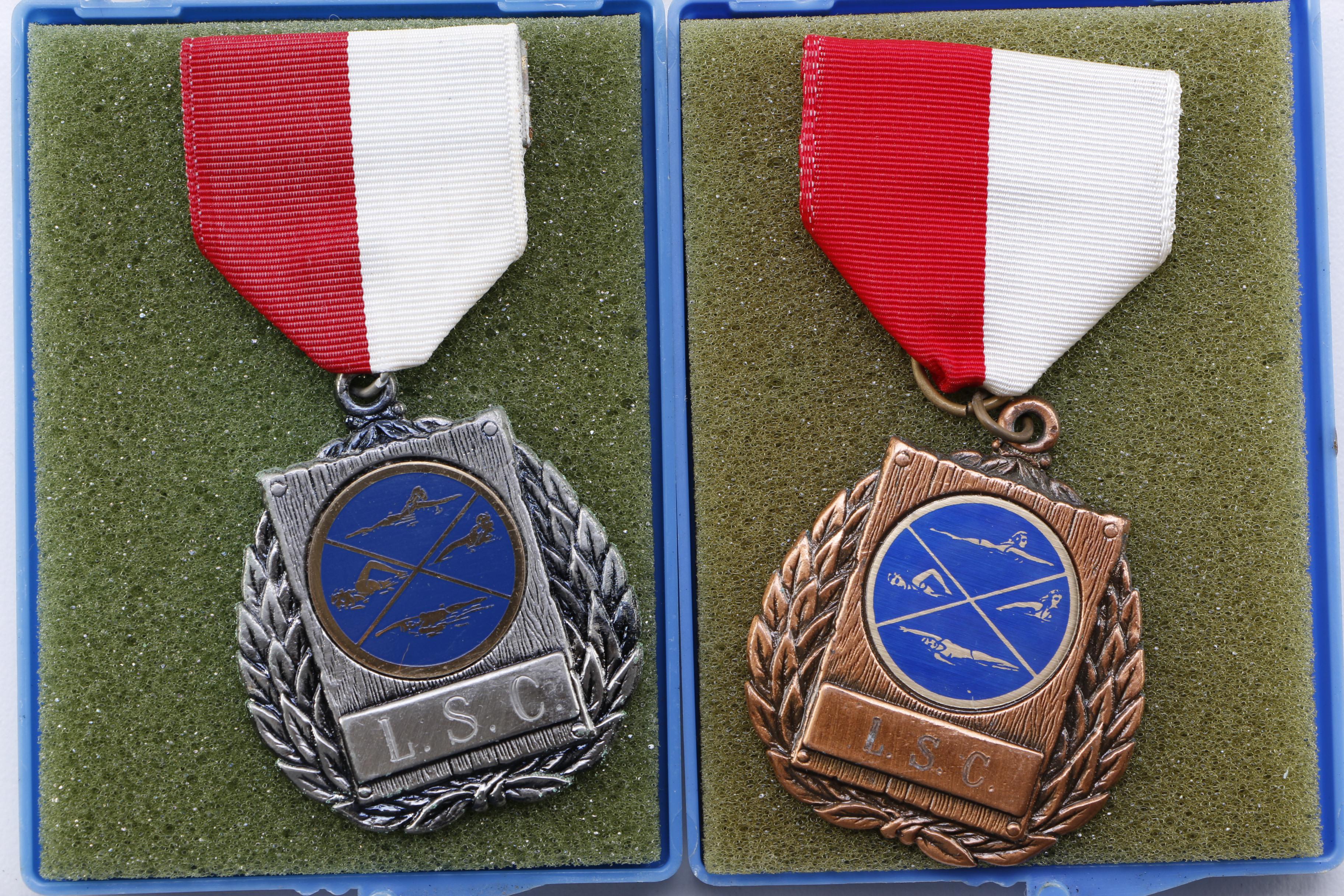 Large Vintage Group of Swimming Medals