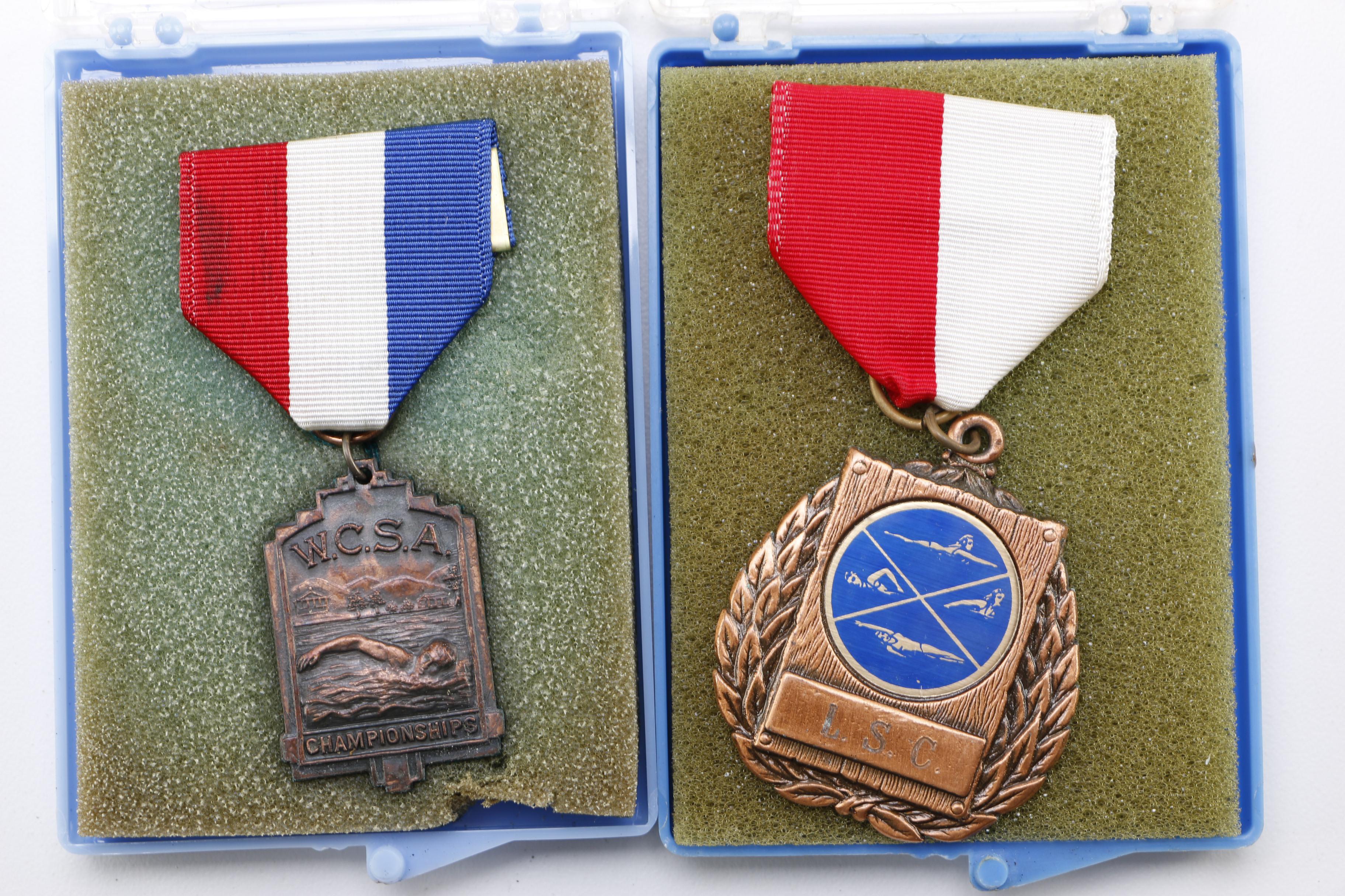 Large Vintage Group of Swimming Medals