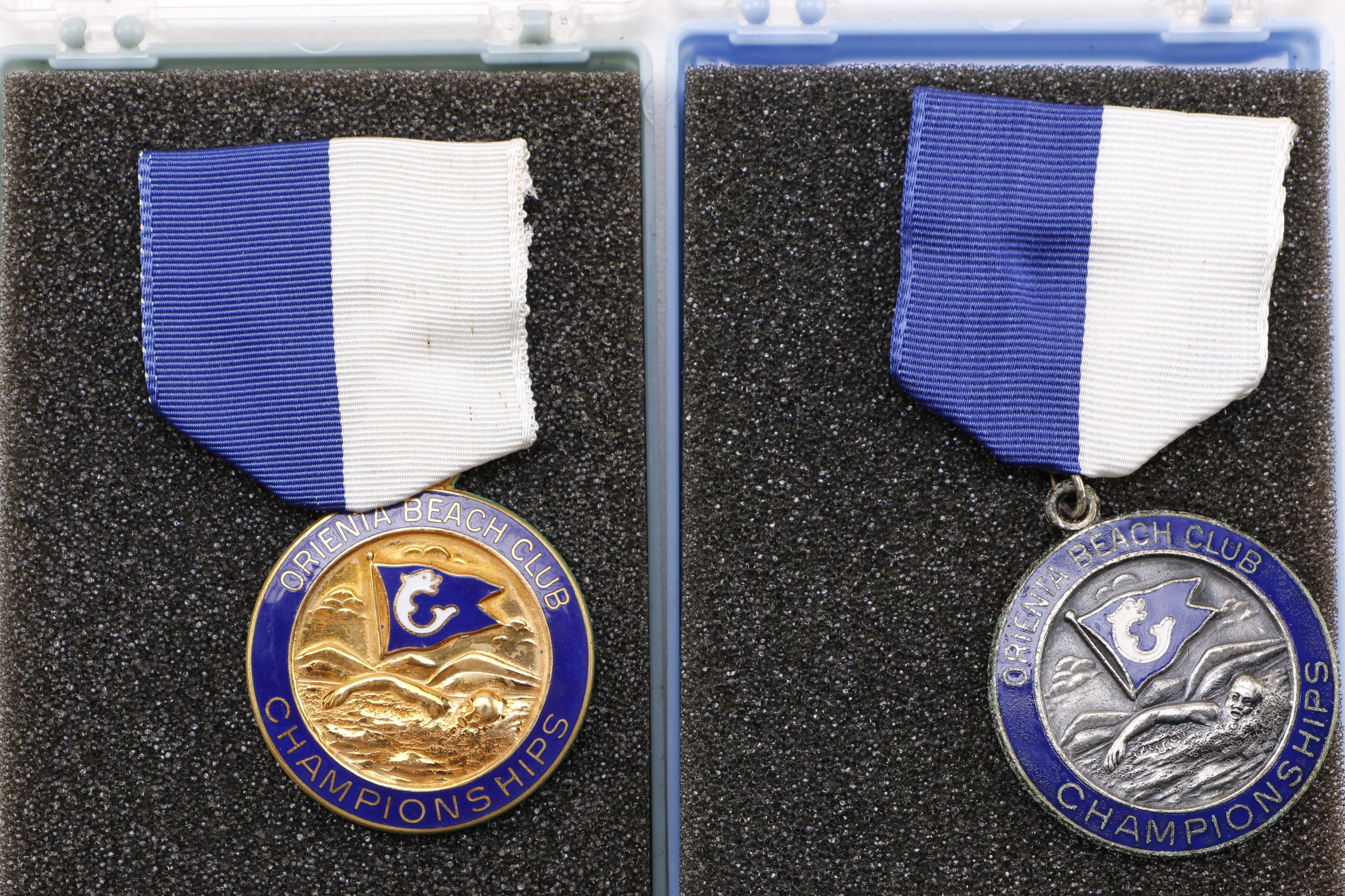 Large Vintage Group of Swimming Medals