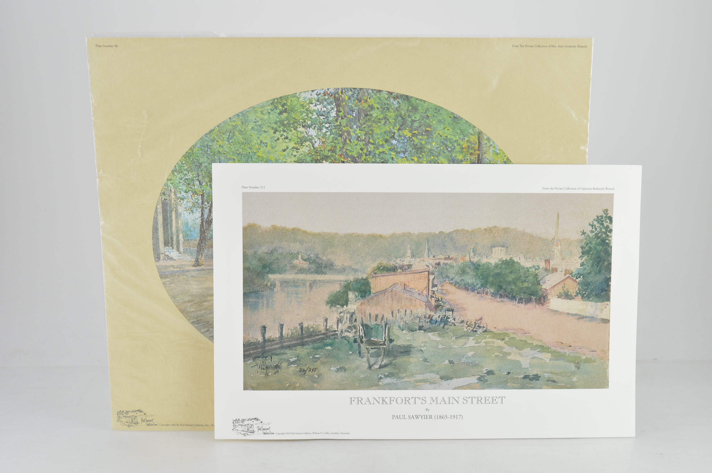 Paul Sawyier Limited Edition Prints "Frankfort's Main Street," and "Main Street, 1900"