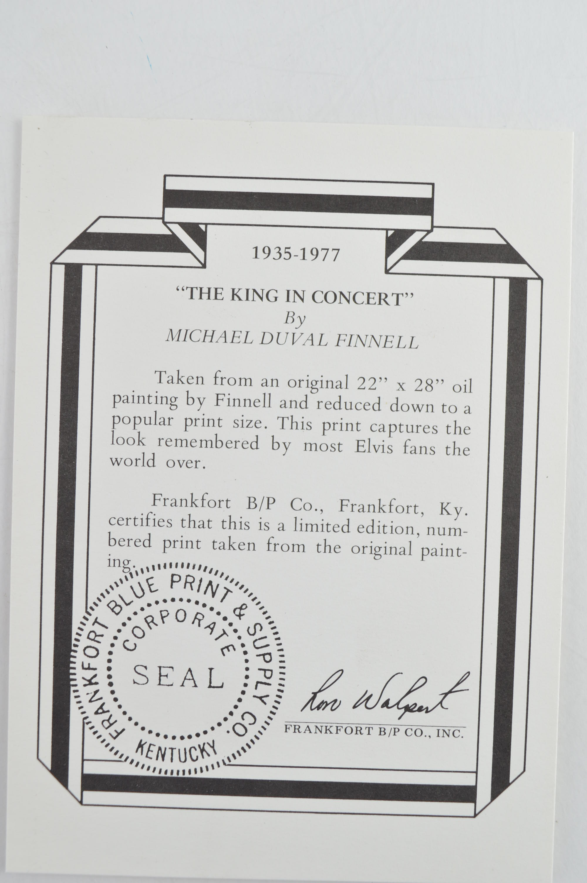 After Micael Duval Finnell Limited Edition Print "The King in Concert"