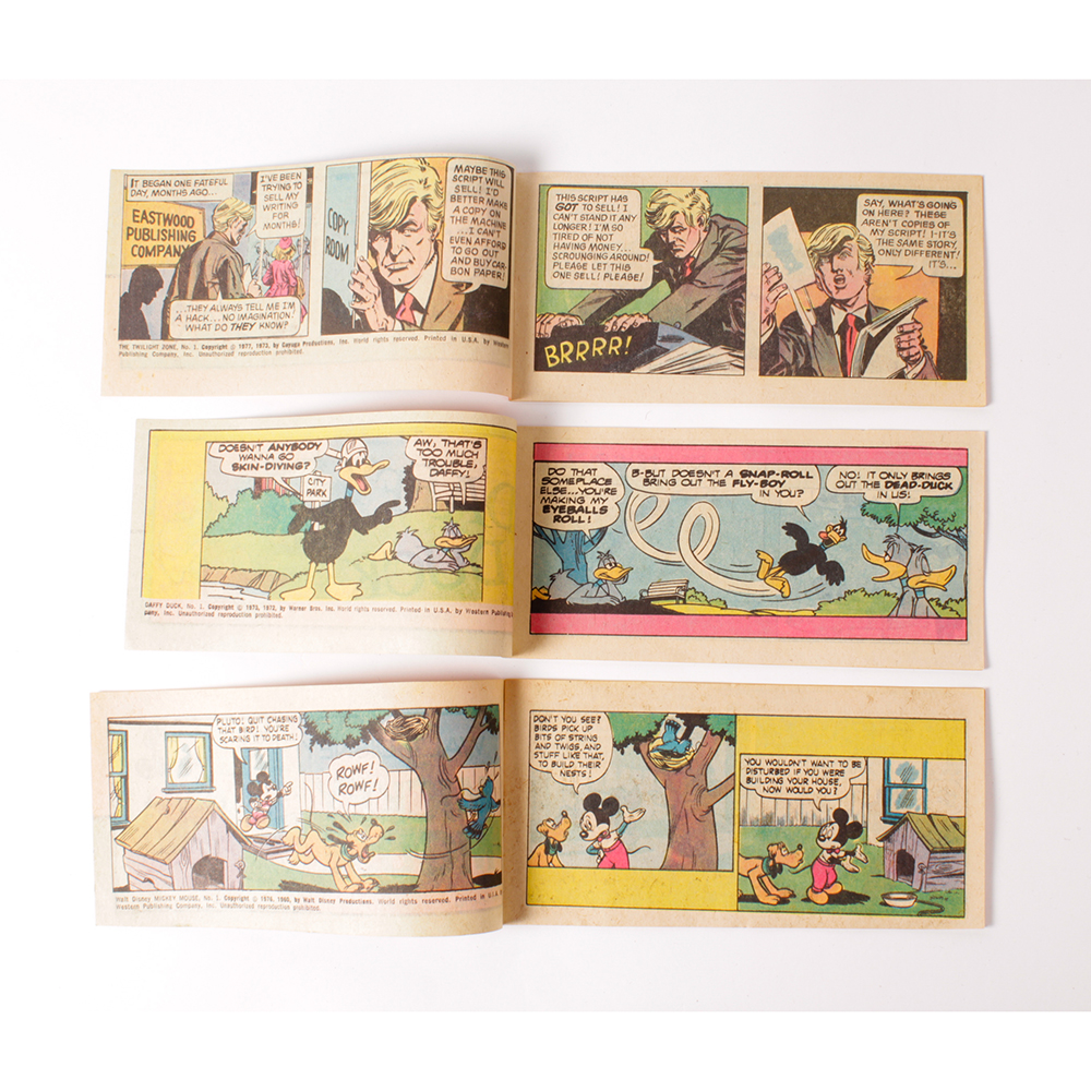 Nine Vintage Mini Comic Books Including Disney