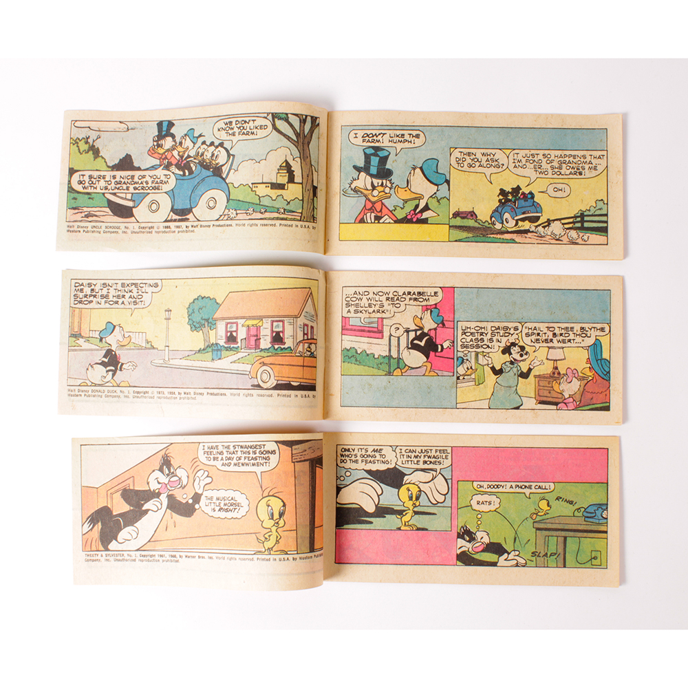 Nine Vintage Mini Comic Books Including Disney