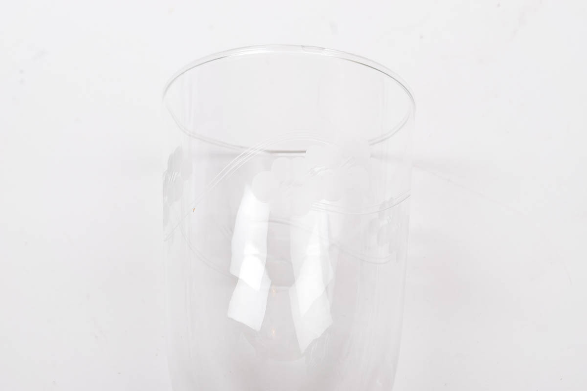 Etched Grapevine Wine Goblets