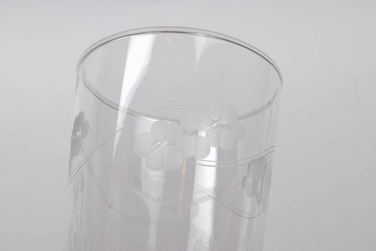 Etched Grapevine Wine Goblets