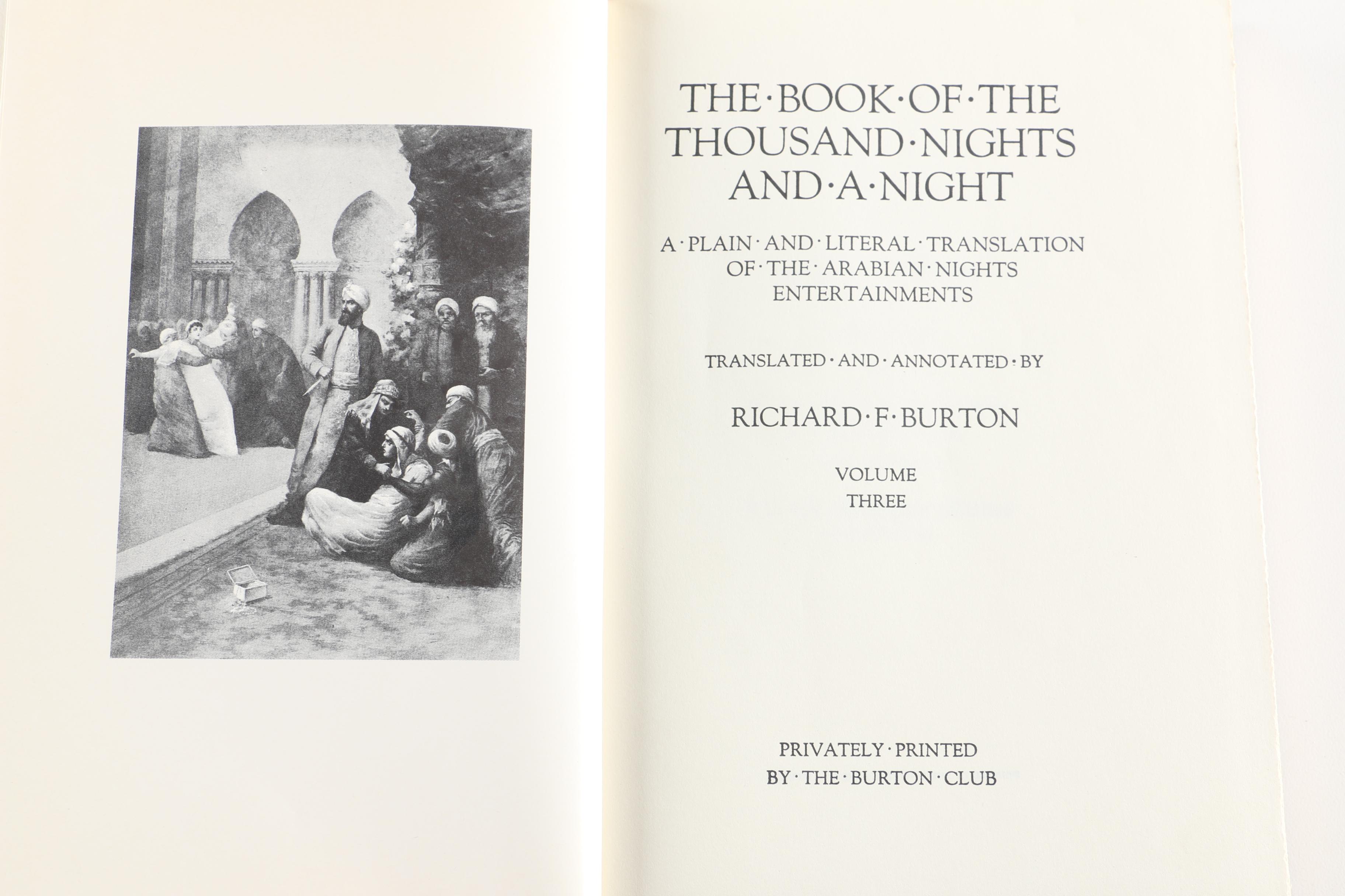 Circa 1880 Volumes One and Three of Richard Burton's "Arabian Nights" Translation