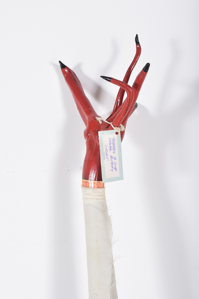 Gary Lawton Hargis Outsider Art Walking Stick "There's A Slip Under Every Skirt"