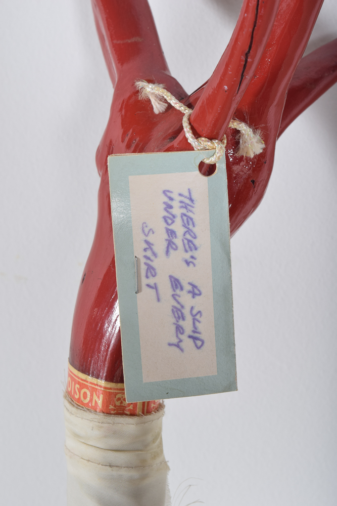 Gary Lawton Hargis Outsider Art Walking Stick "There's A Slip Under Every Skirt"