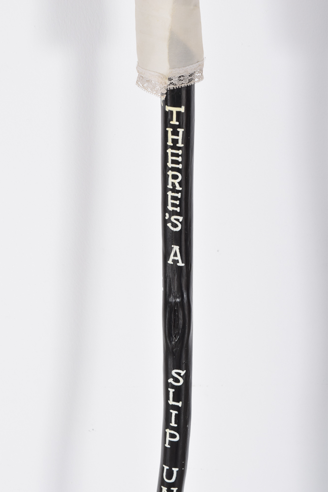Gary Lawton Hargis Outsider Art Walking Stick "There's A Slip Under Every Skirt"