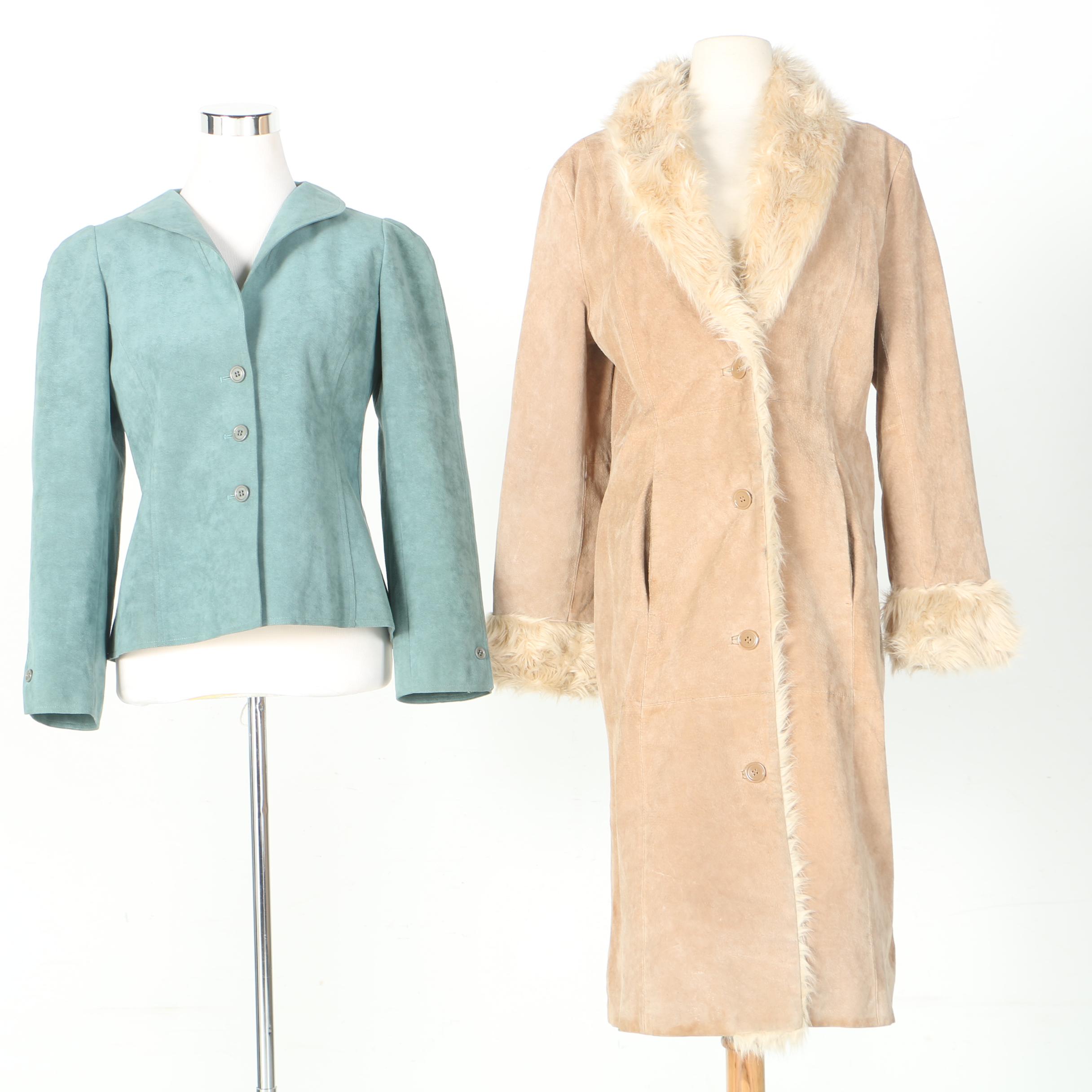 Suede Jackets Featuring Halston Sportswear and Wilsons Leather Maxima