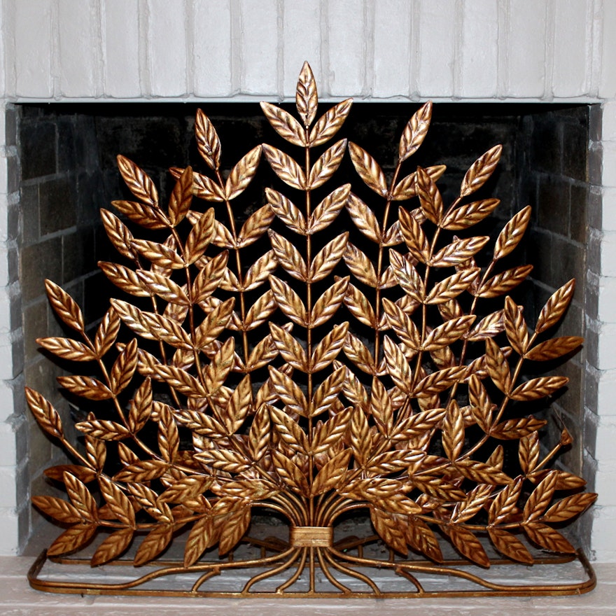 Vintage Decorative Metal Fireplace Screen