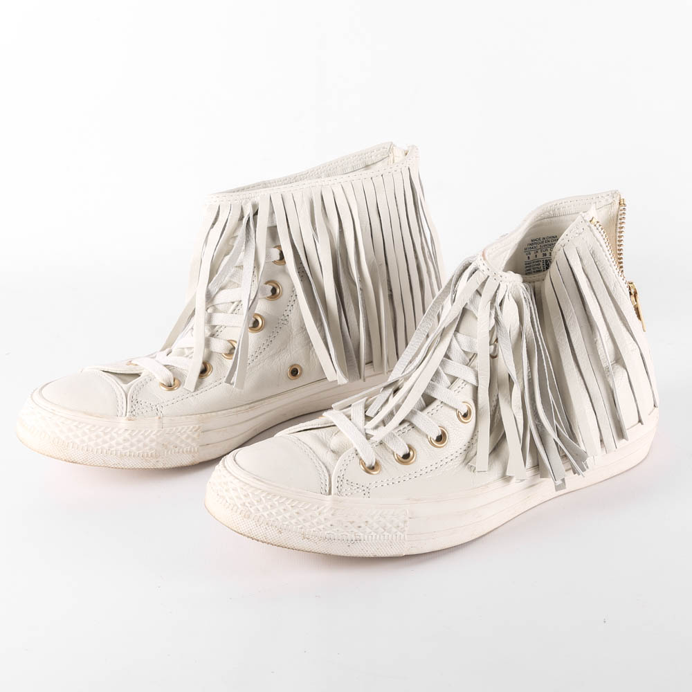 Women's Chuck Taylor Fringed Leather High Tops by Converse