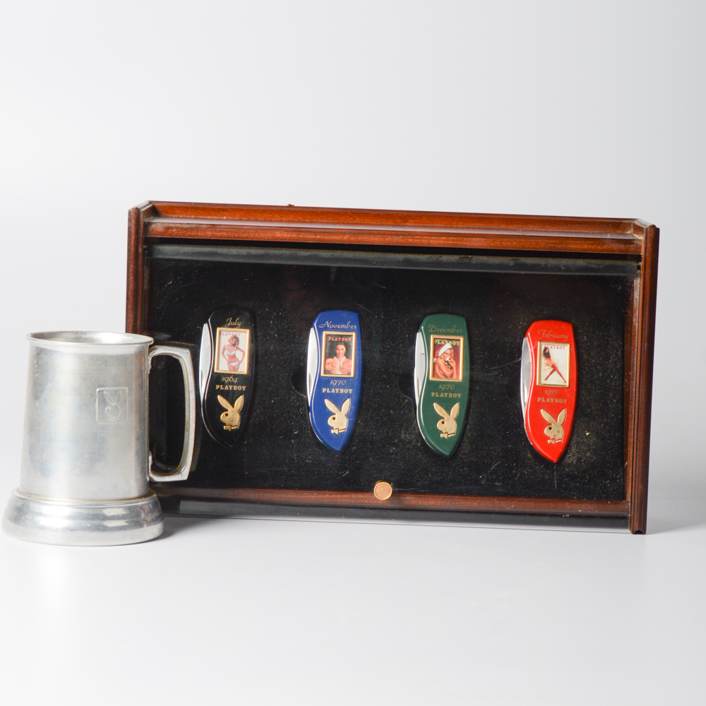 Vintage Playboy Collector's Edition Knives and Mug