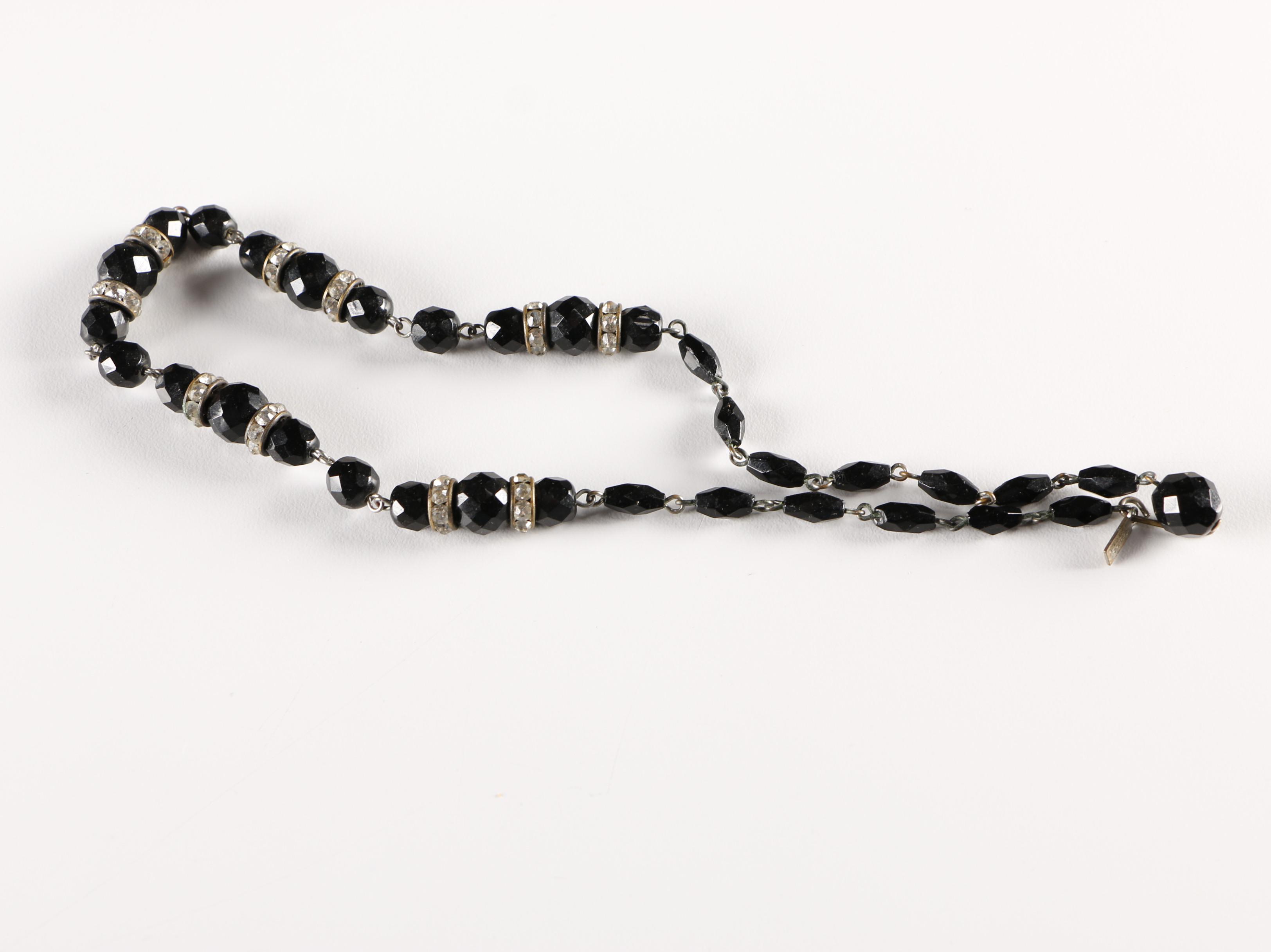 Assortment of Black Costume Jewelry