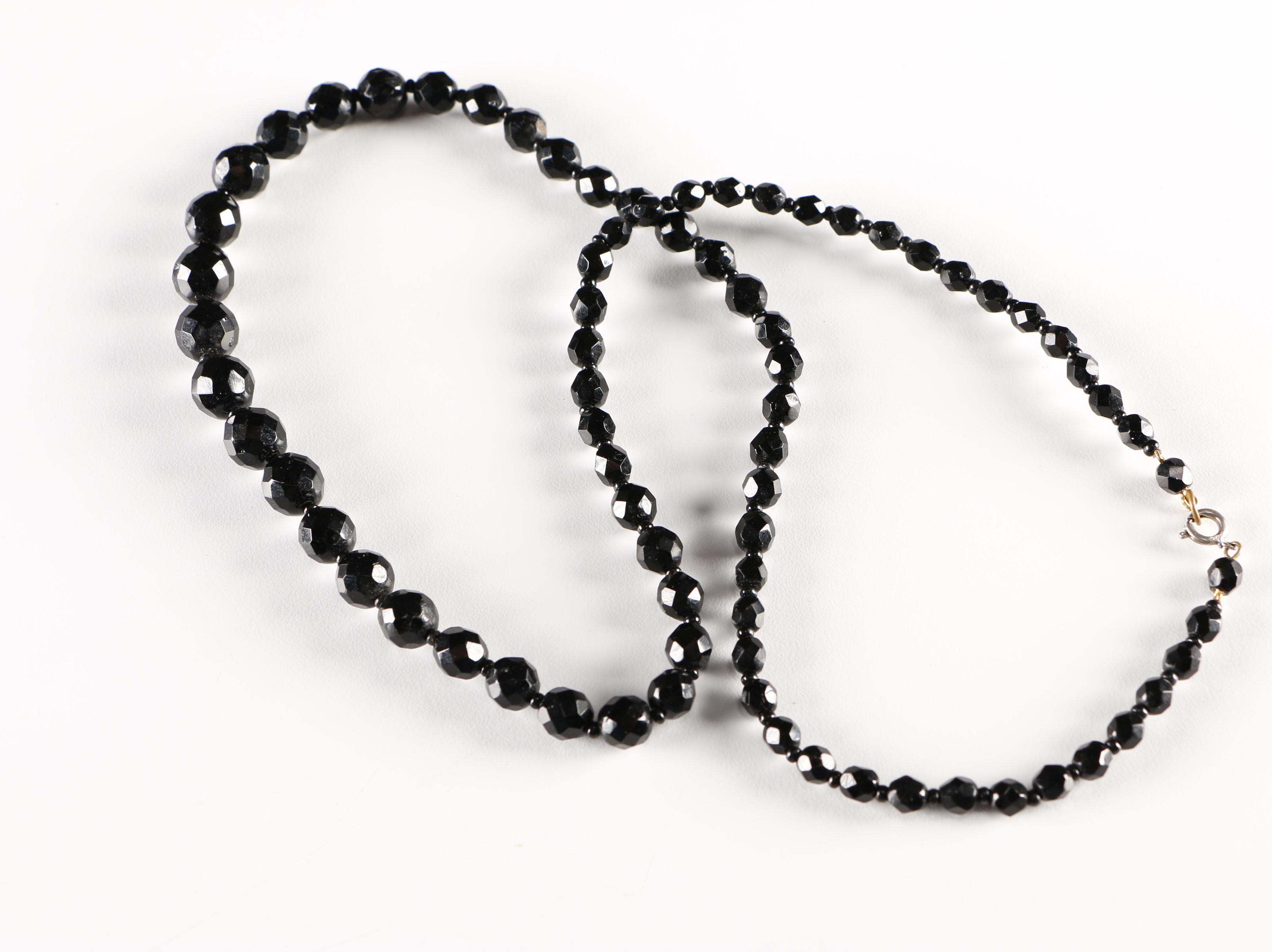 Assortment of Black Costume Jewelry