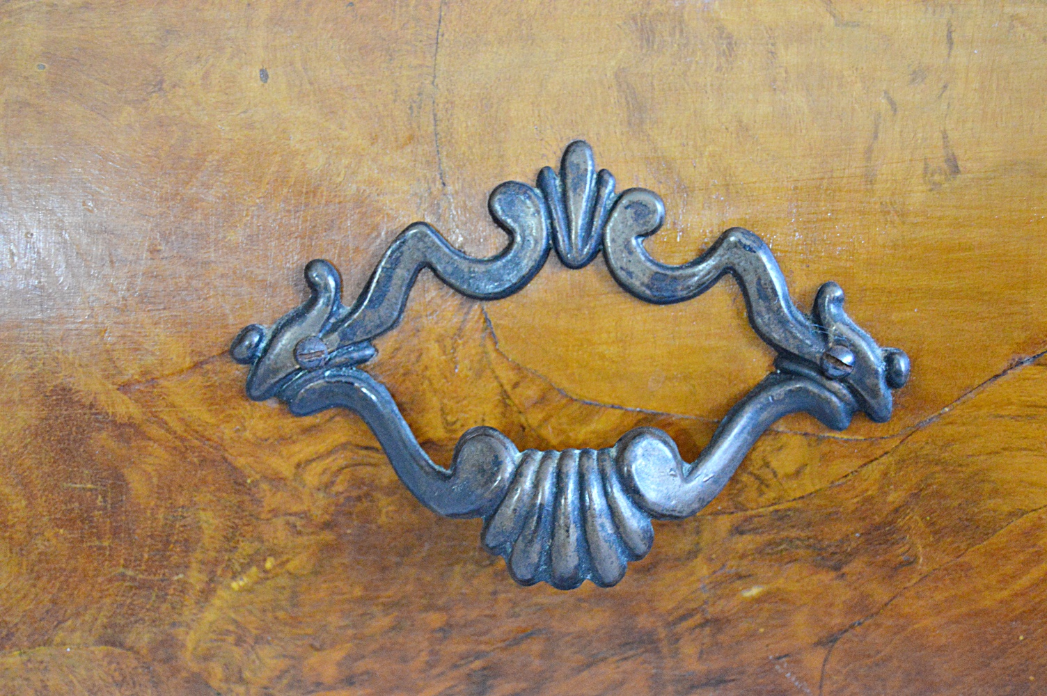 Italian Rococo Style Olive Wood Oyster Veneer Bombe Chest