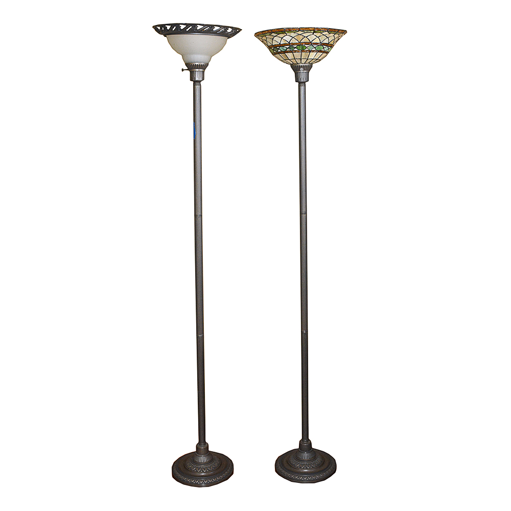 Pair of Torchiere Floor Lamps