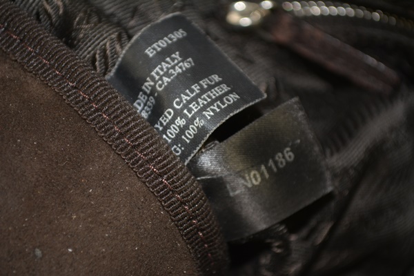 Prada Calf Hair Brown Ecru Zebra Leather Handbag