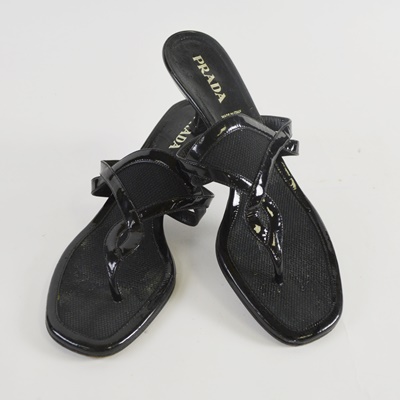 Prada Black Slip-On Sandals