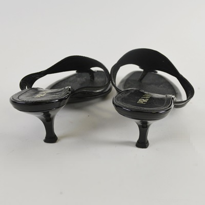 Prada Black Slip-On Sandals