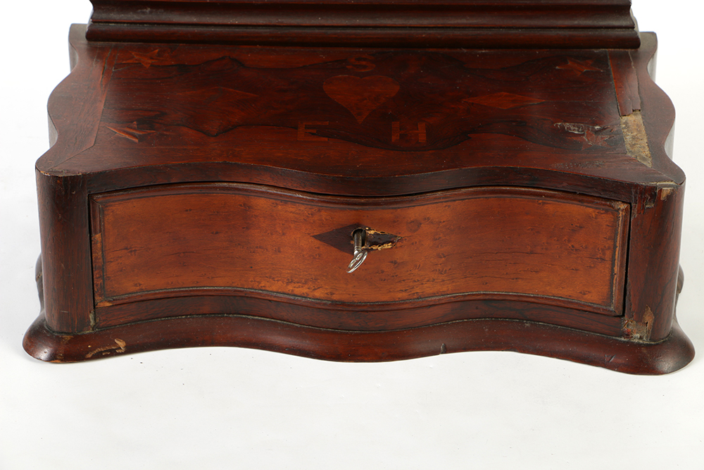 Antique Women's Dresser Mirror with Inlay Initials "SEH"