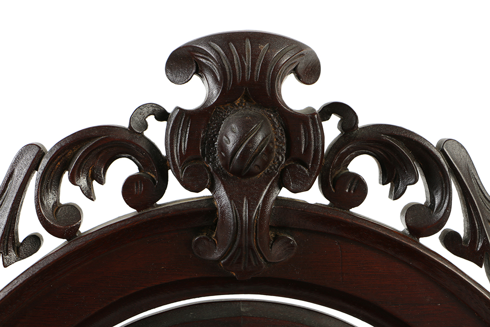 Antique Women's Dresser Mirror with Inlay Initials "SEH"