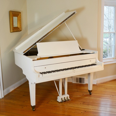 Krell White Baby Grand Piano