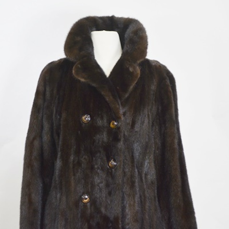 Mink Fur Pelt Full Length Coat by Birger Christensen, Denmark