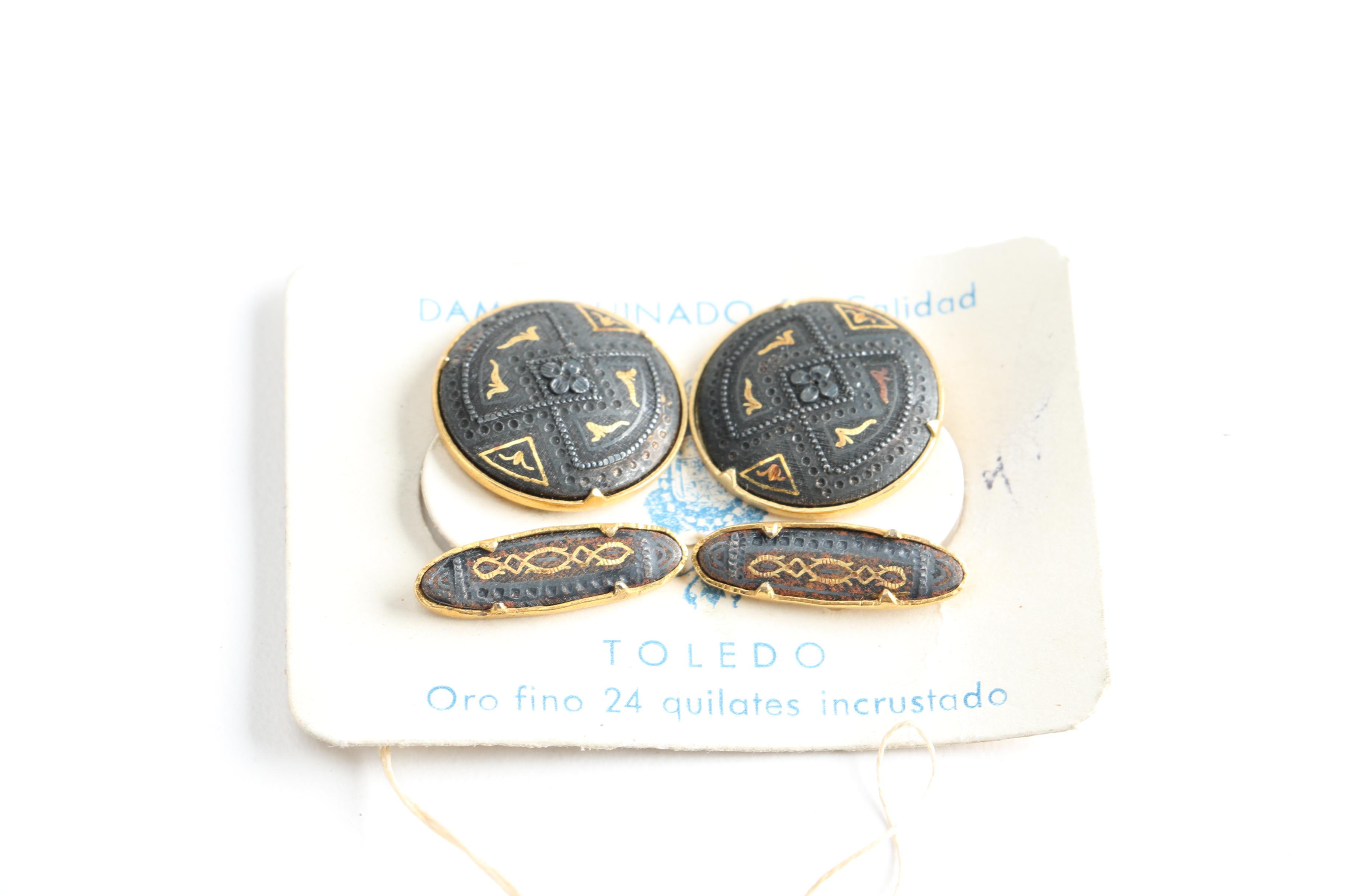 Assortment of Edwardian and Damascene Costume Jewelry