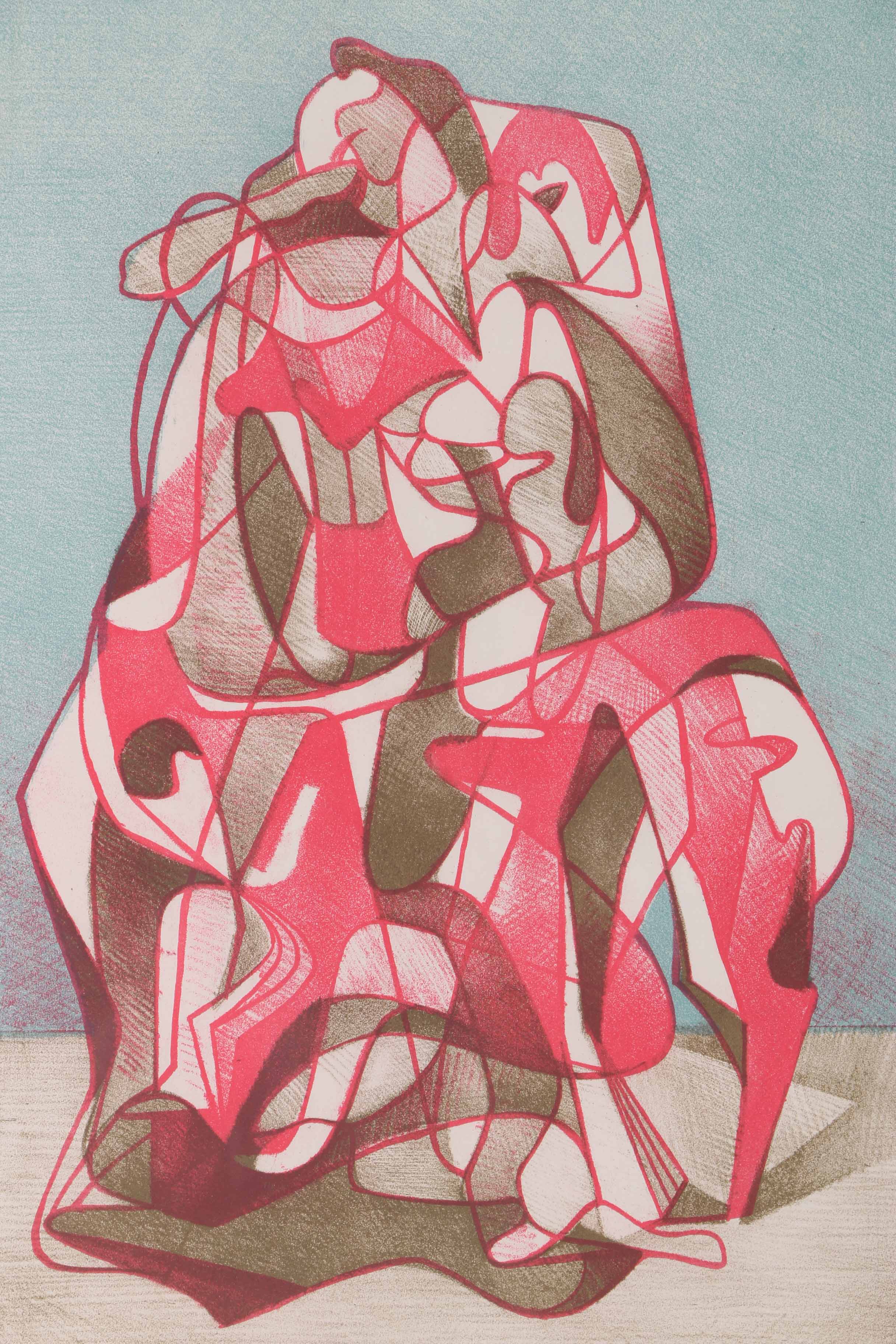 Arthur Helwig Lithograph "The Family"