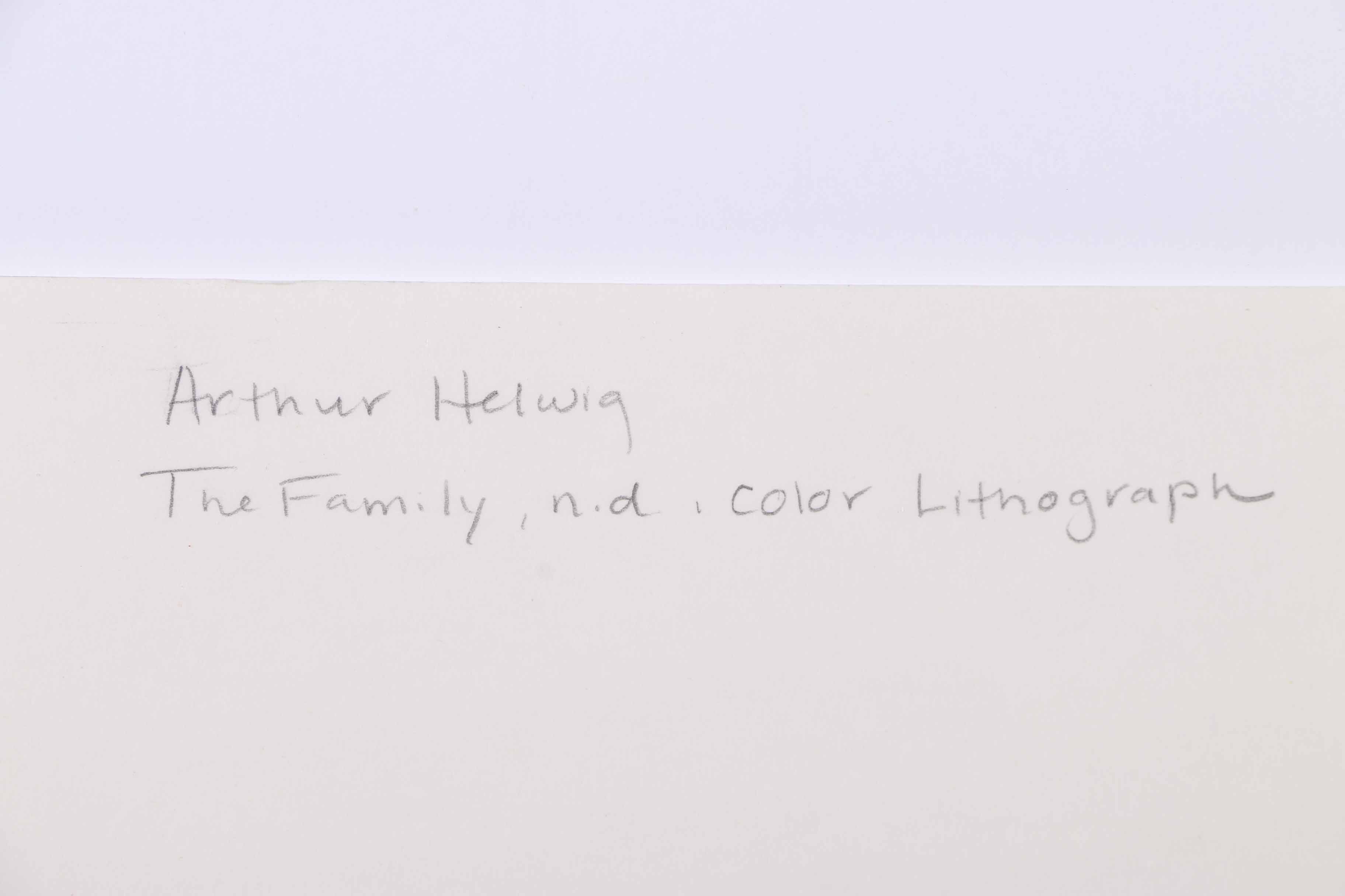 Arthur Helwig Lithograph "The Family"