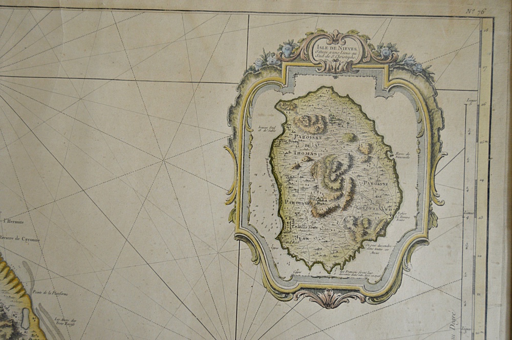 1758 French Engraved Map of L'Isle de Saint Christophe