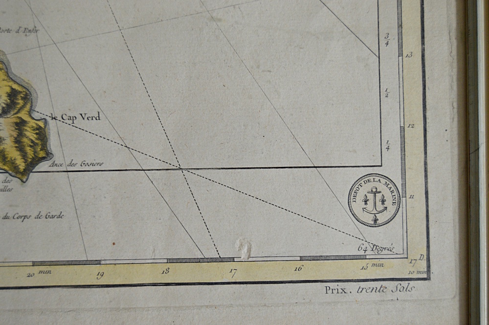 1758 French Engraved Map of L'Isle de Saint Christophe