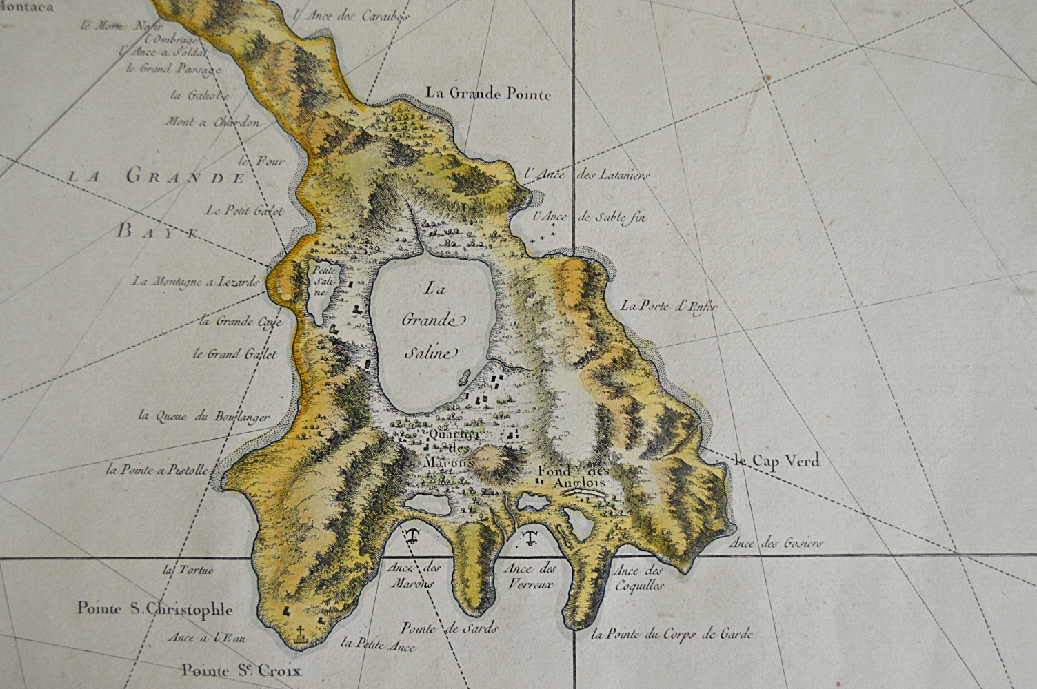 1758 French Engraved Map of L'Isle de Saint Christophe