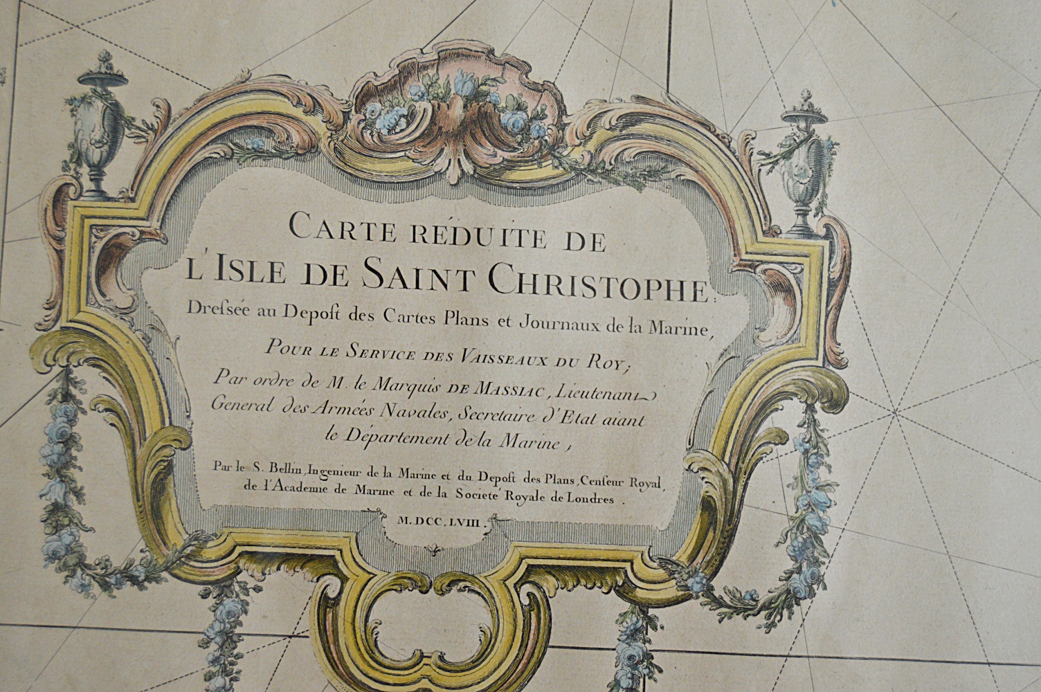 1758 French Engraved Map of L'Isle de Saint Christophe