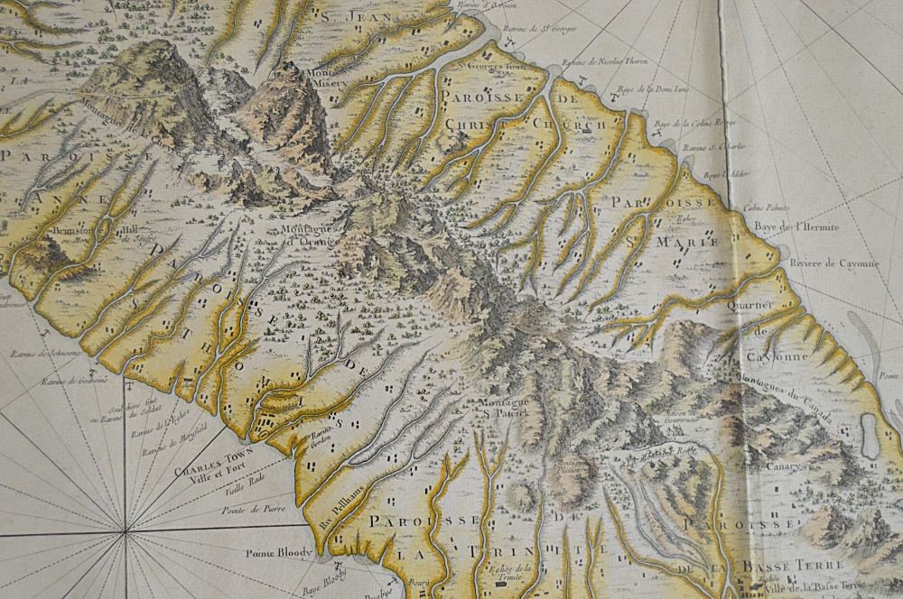 1758 French Engraved Map of L'Isle de Saint Christophe