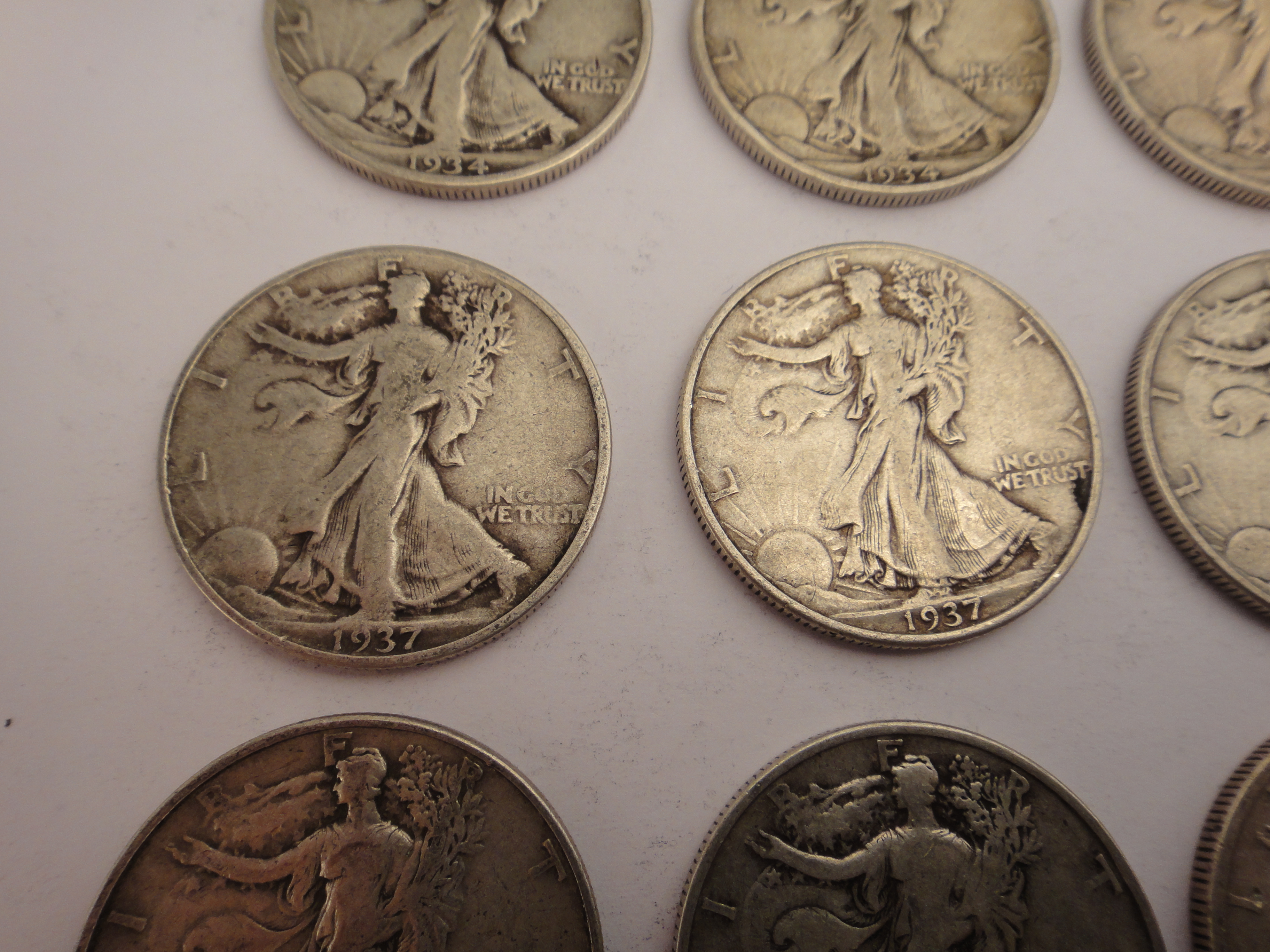 20 Silver Walking Liberty Half Dollars 1930s