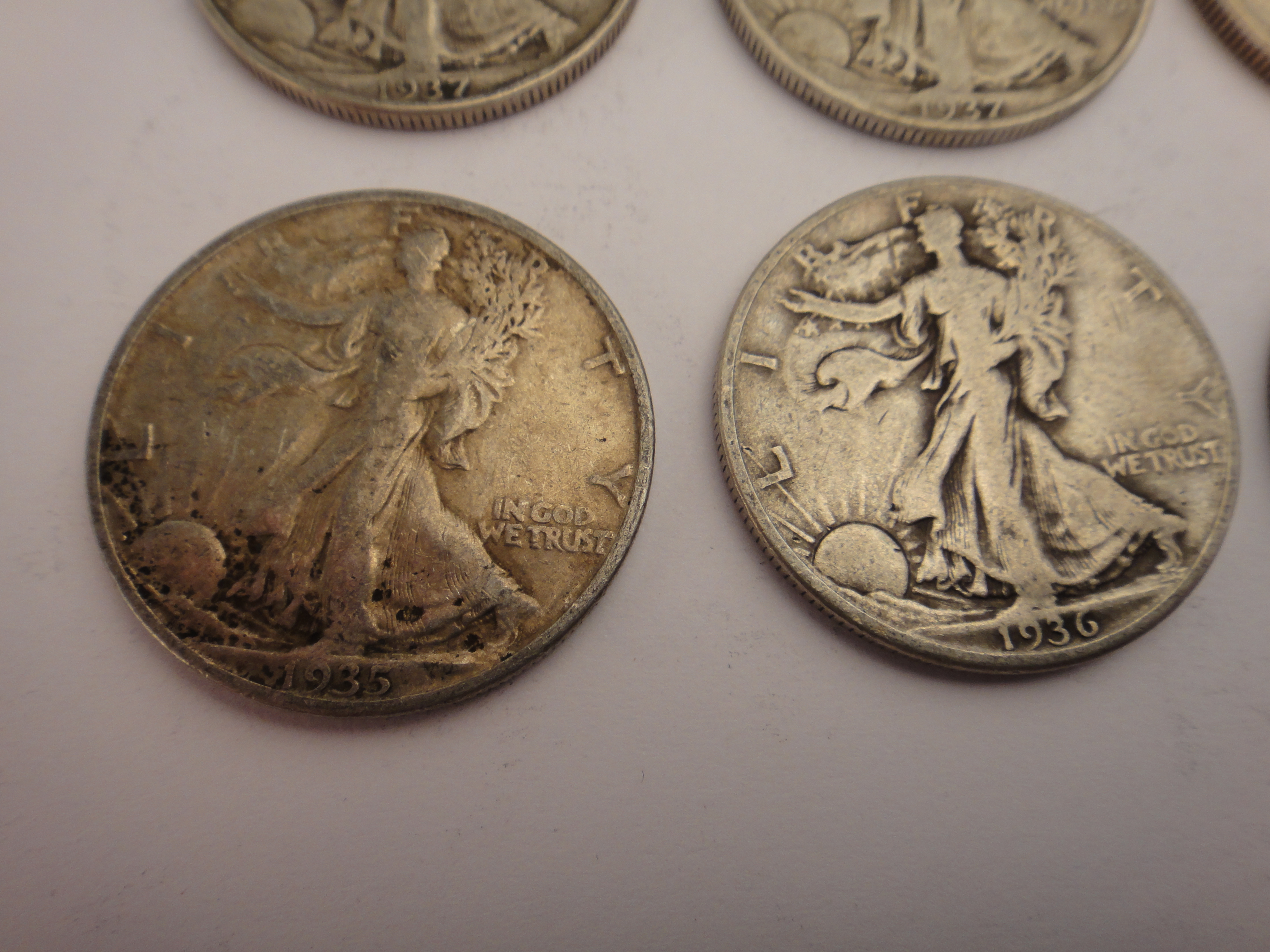20 Silver Walking Liberty Half Dollars 1930s