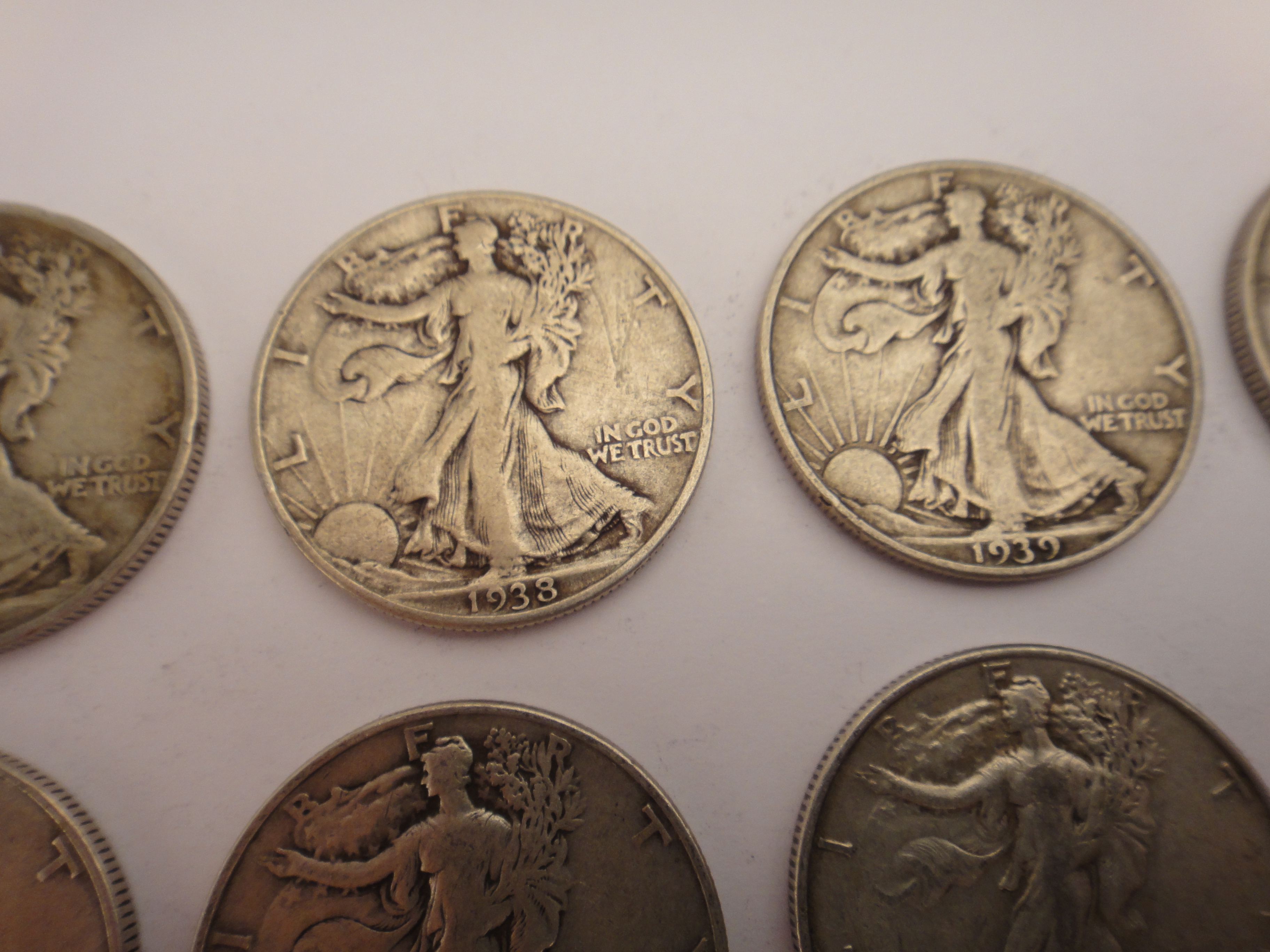 20 Silver Walking Liberty Half Dollars 1930s