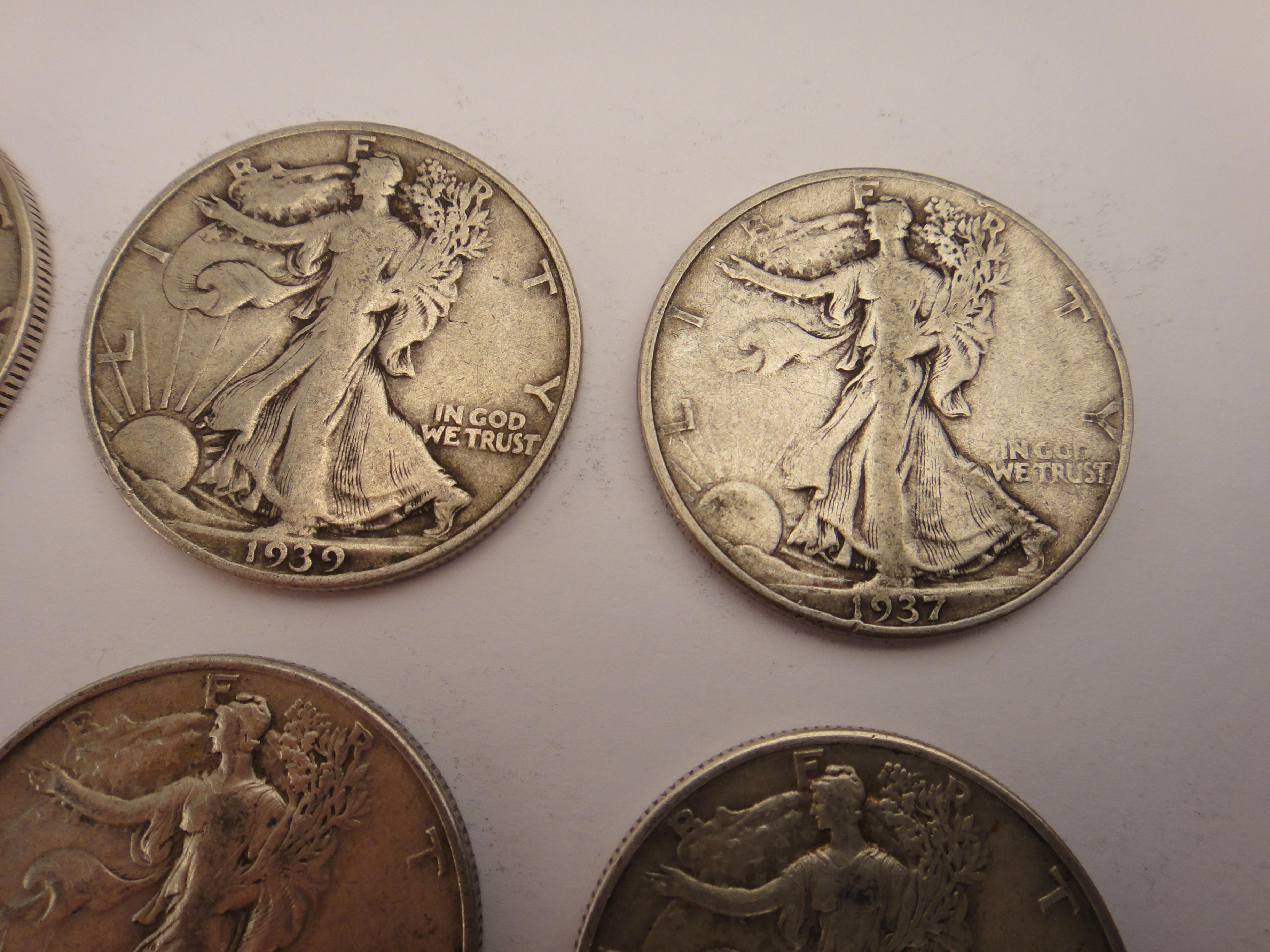 20 Silver Walking Liberty Half Dollars 1930s