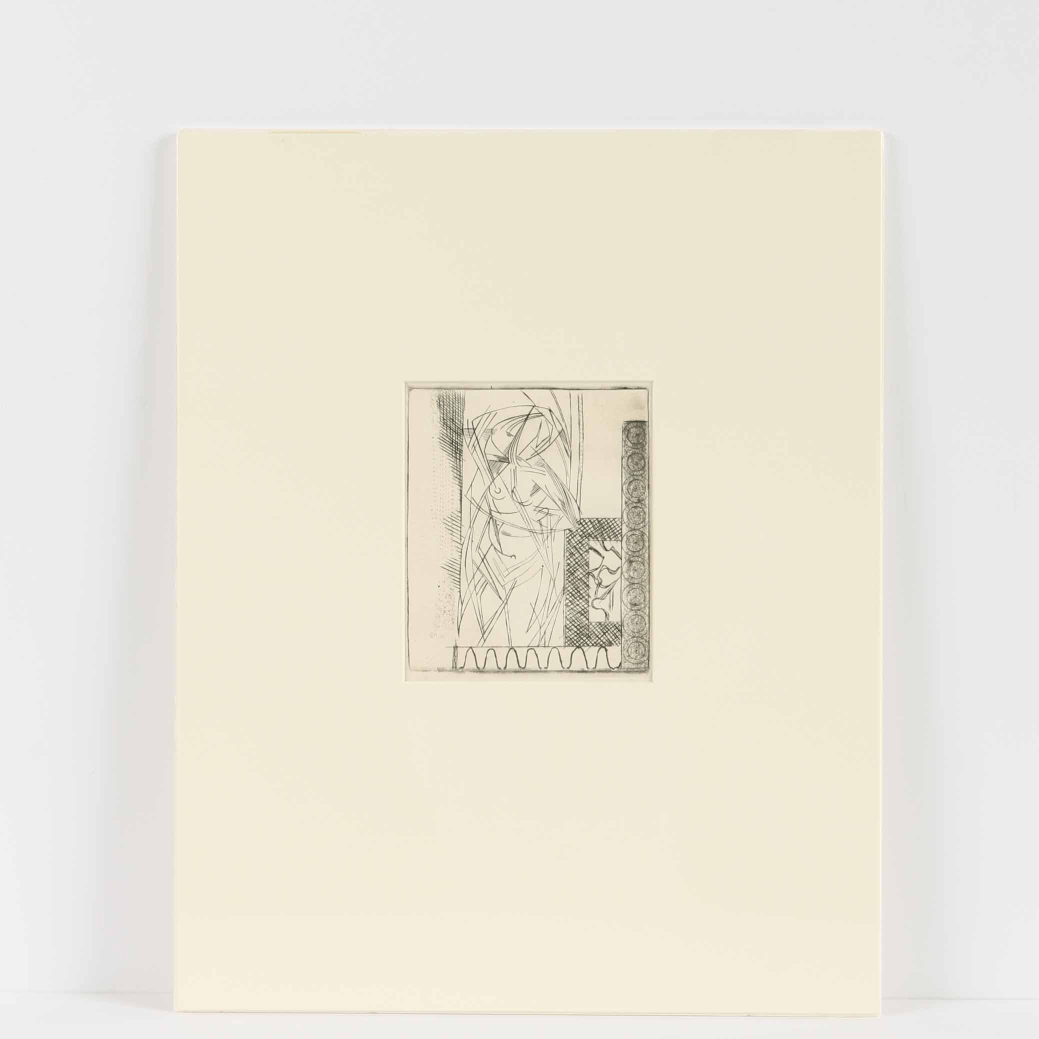 Arthur Helwig Engraving on Paper of Abstract Figure