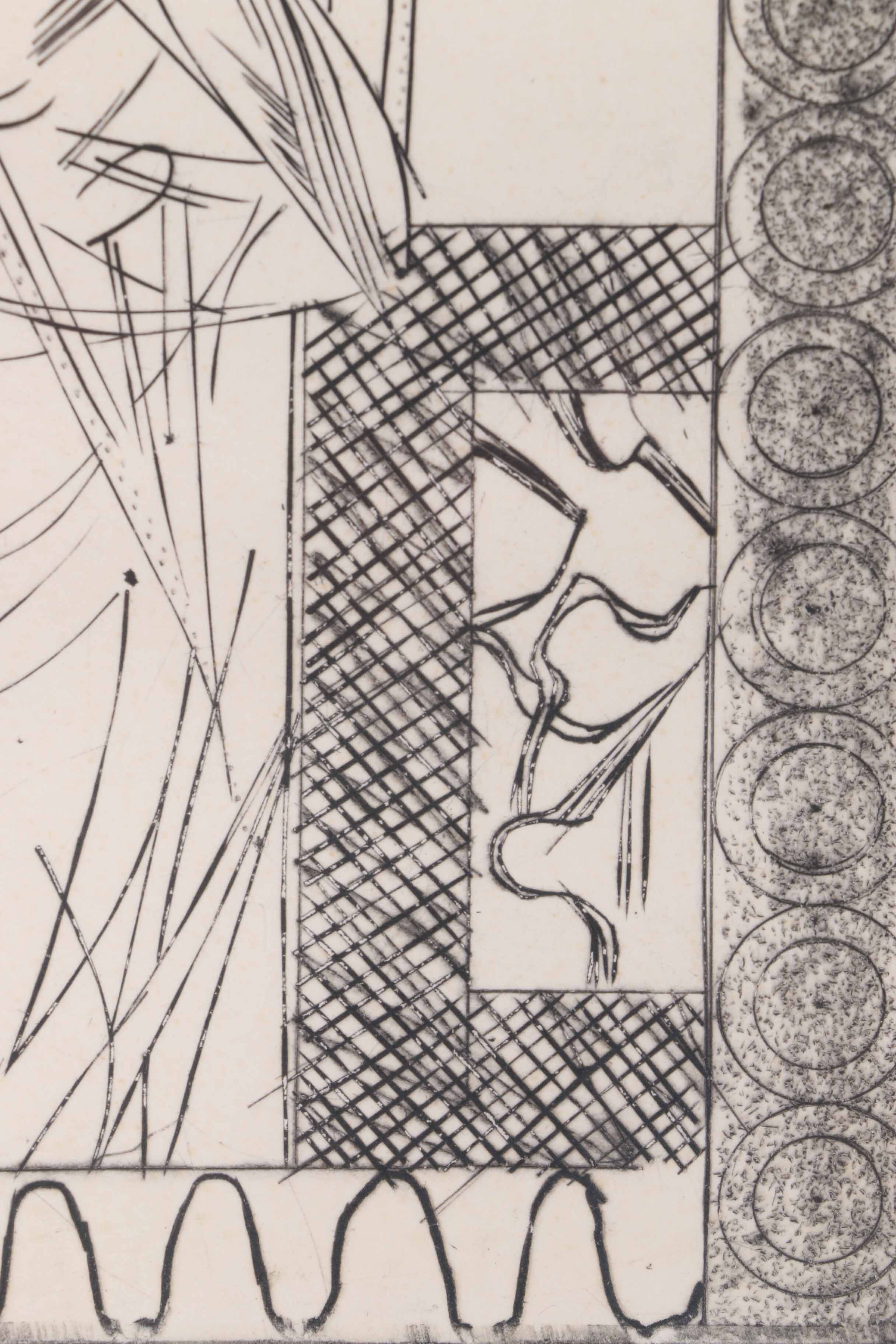 Arthur Helwig Engraving on Paper of Abstract Figure