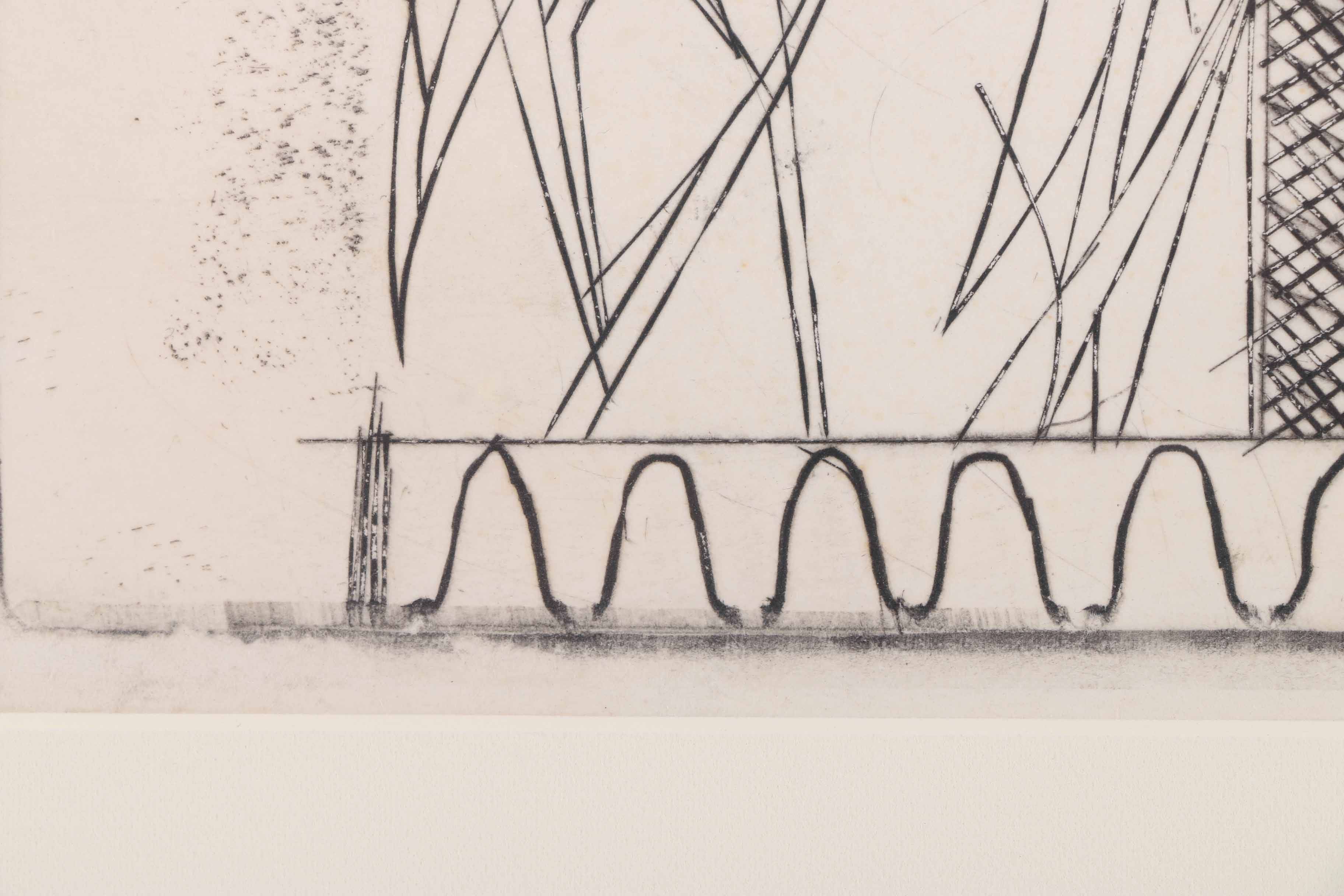 Arthur Helwig Engraving on Paper of Abstract Figure