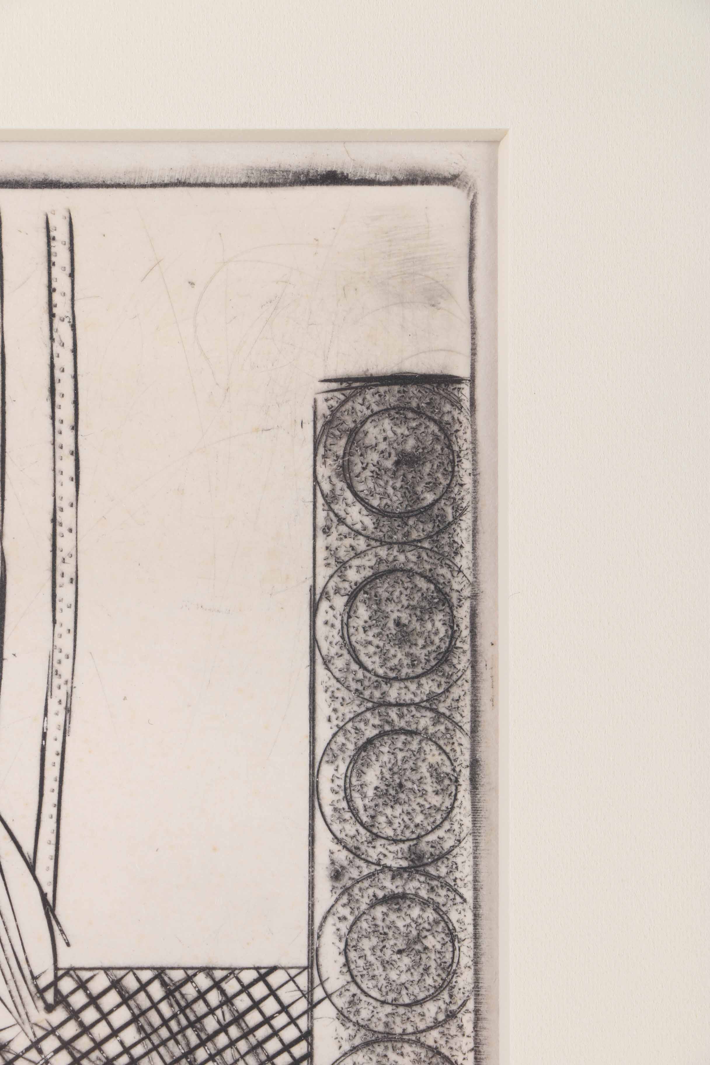 Arthur Helwig Engraving on Paper of Abstract Figure