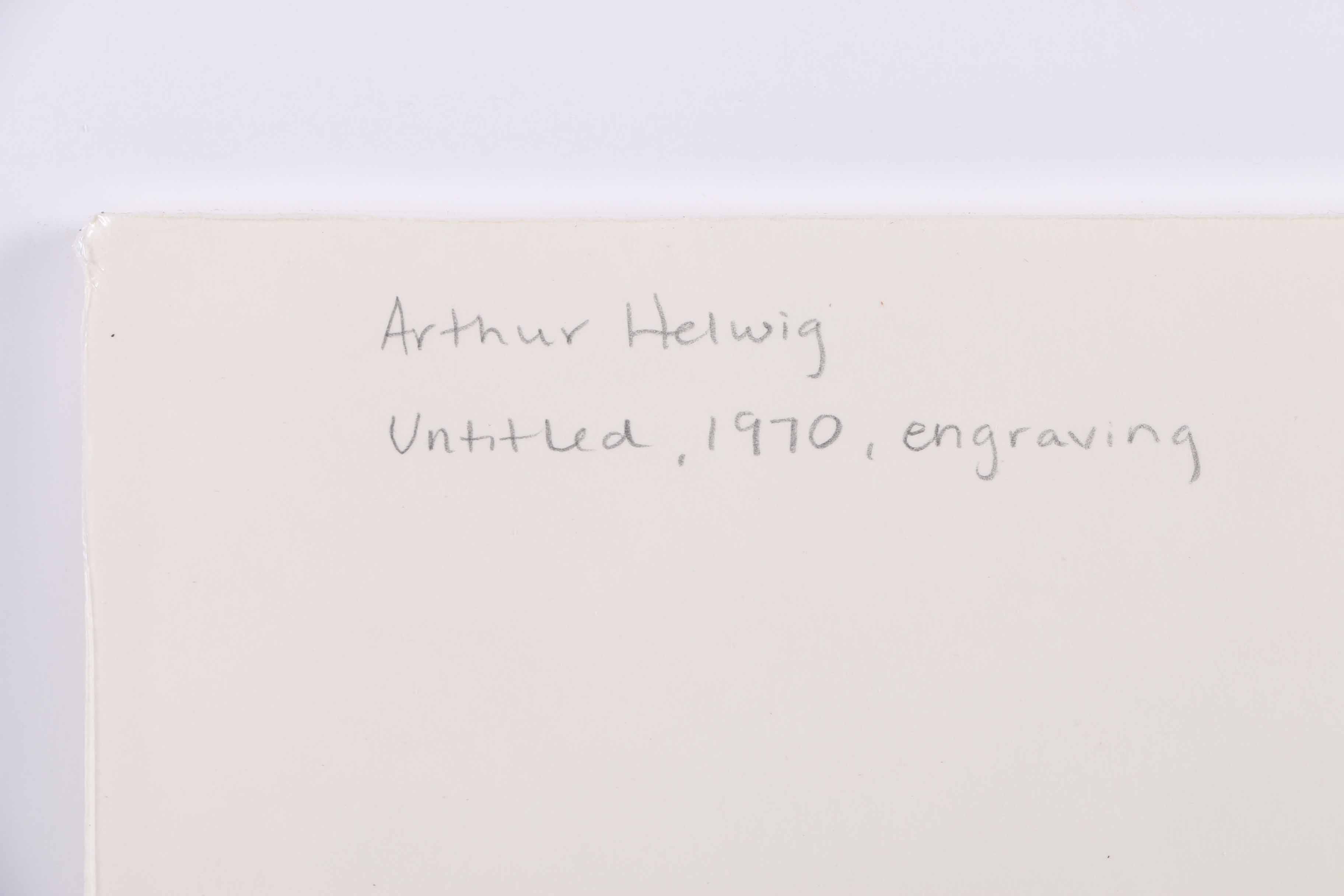 Arthur Helwig Engraving on Paper of Abstract Figure