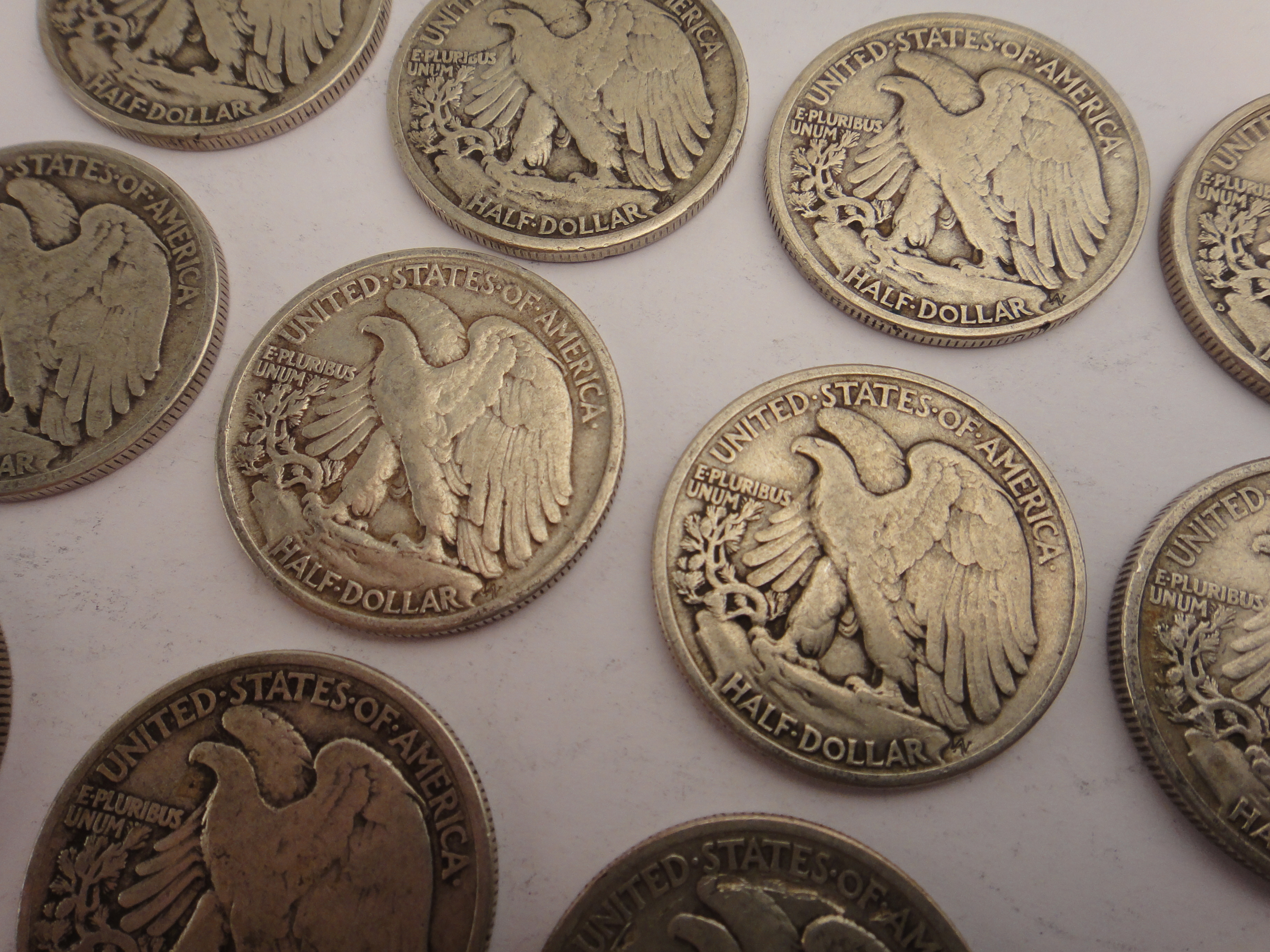 20 Silver Walking Liberty Half Dollars 1930s