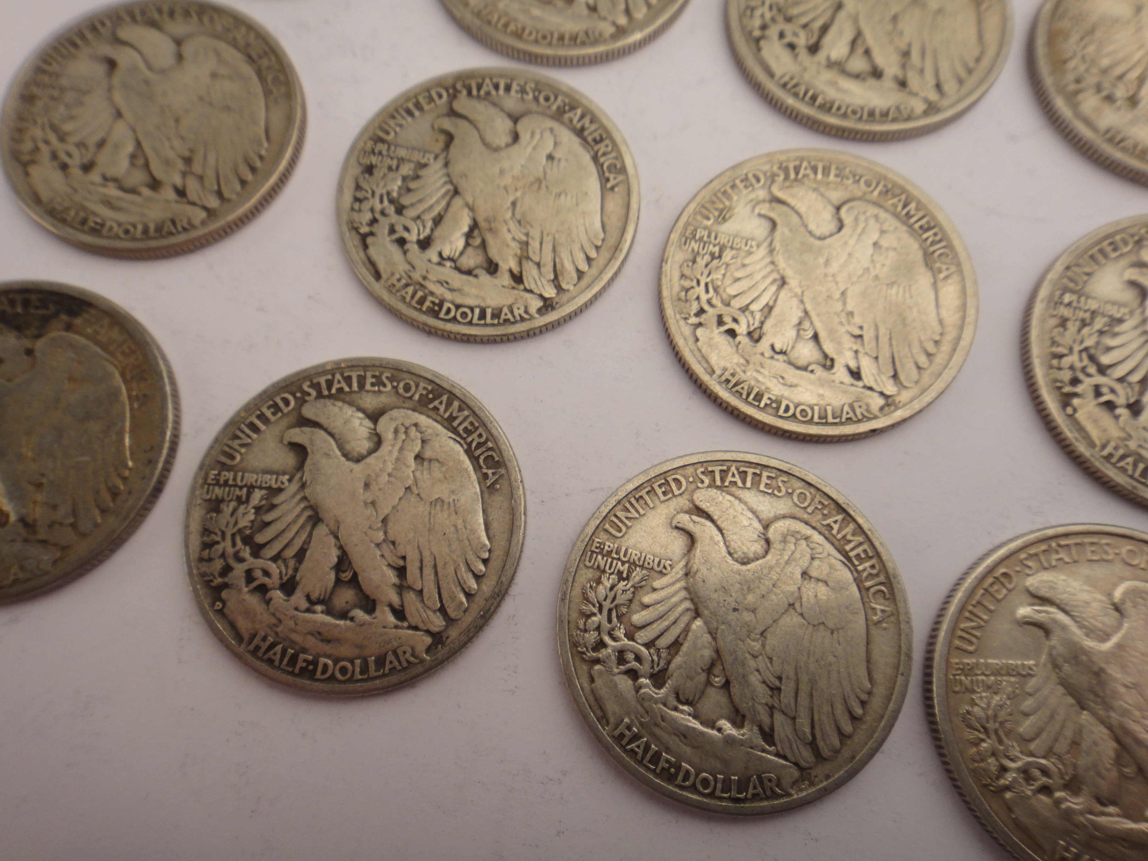 20 Silver Walking Liberty Half Dollars 1930s