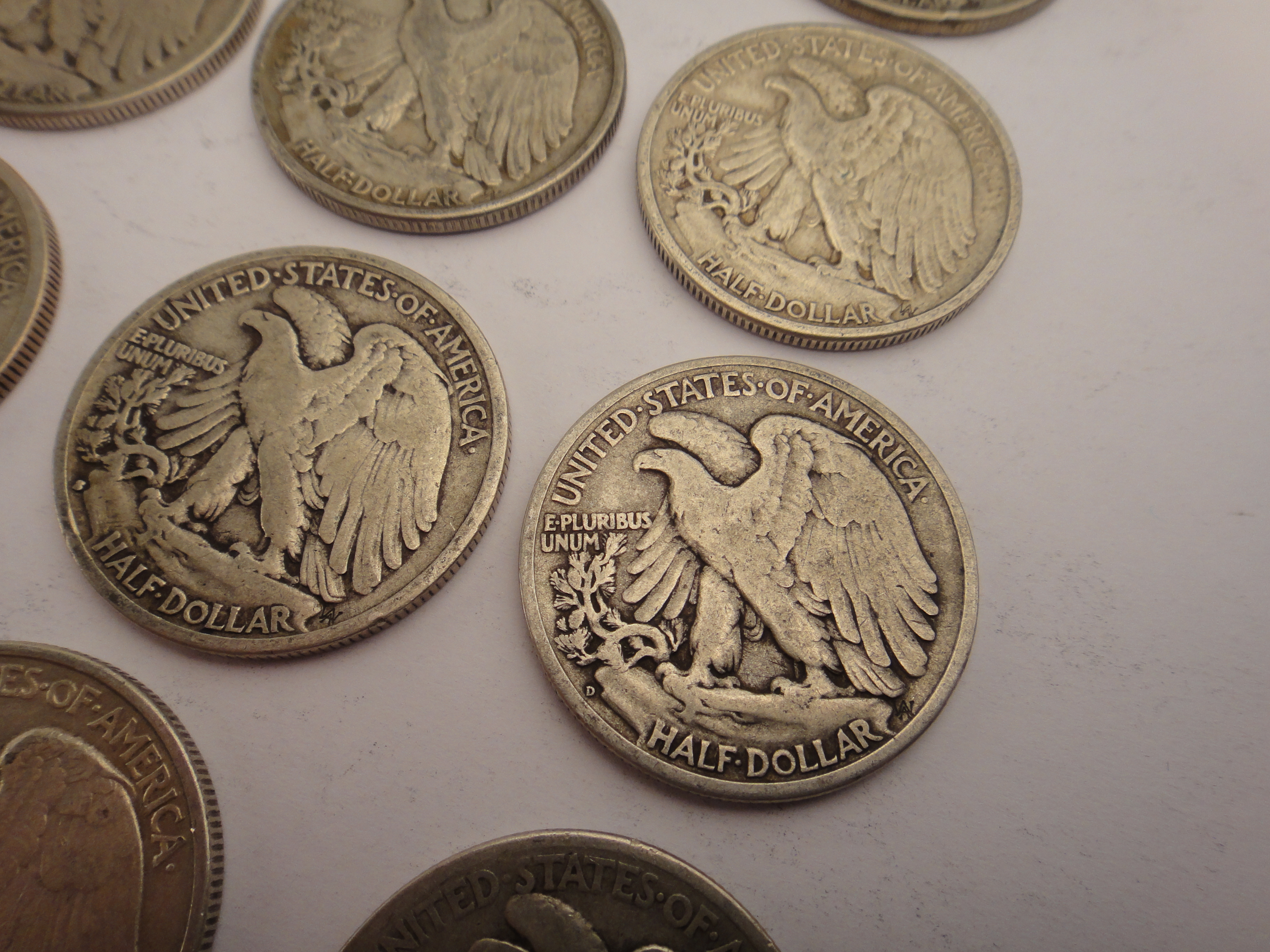 20 Silver Walking Liberty Half Dollars 1930s