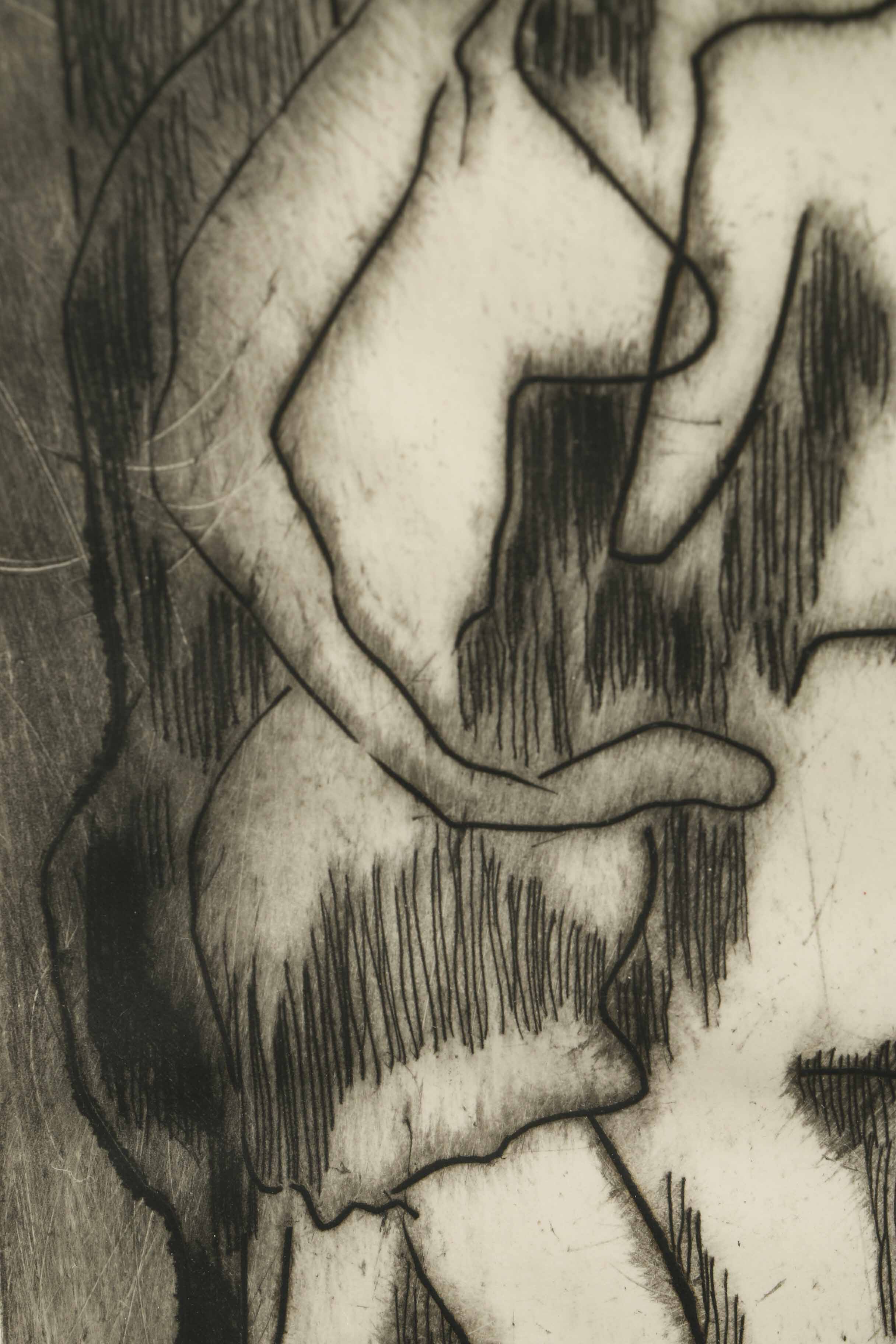 Arthur Helwig Drypoint Etching on Paper "Bathers"