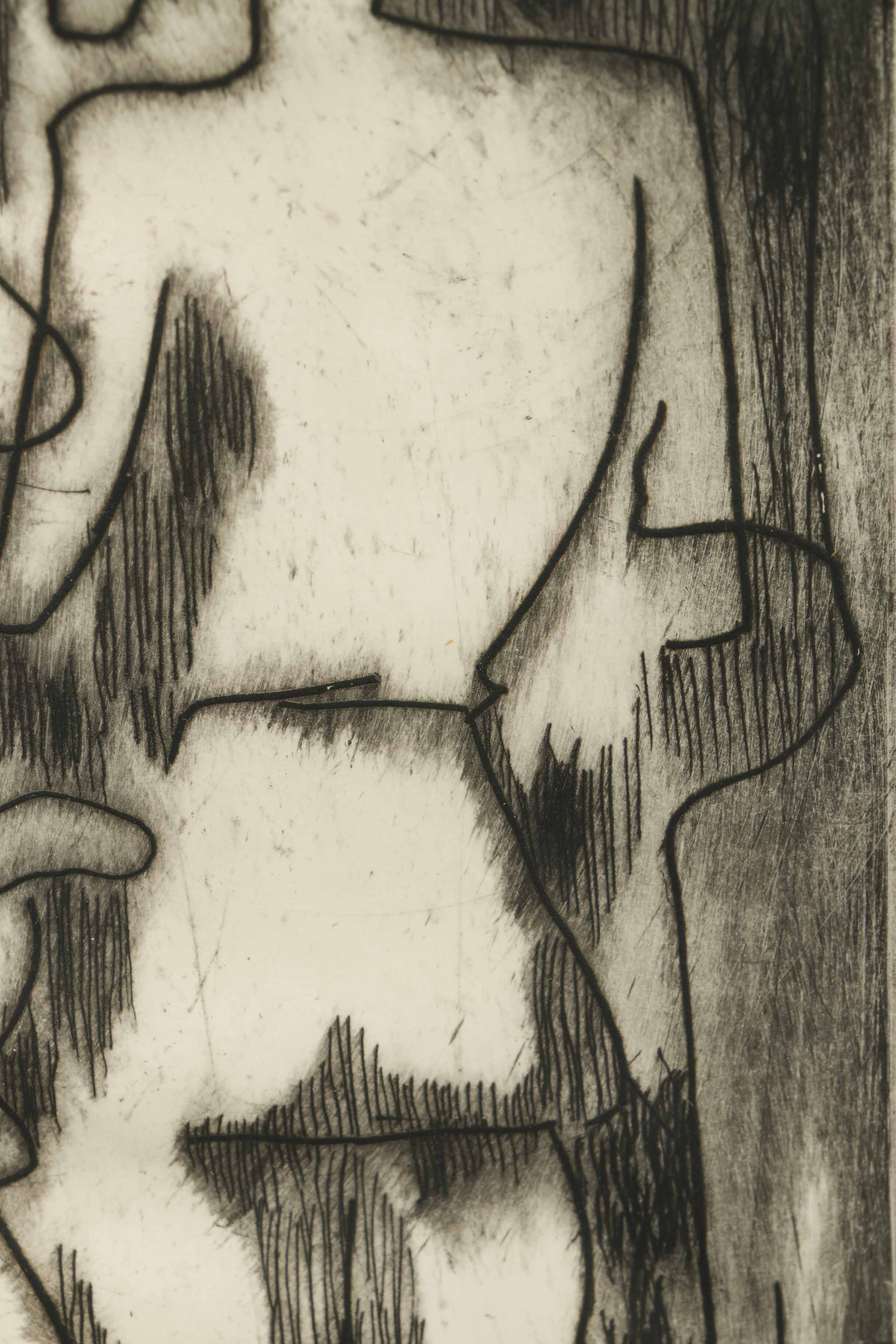 Arthur Helwig Drypoint Etching on Paper "Bathers"